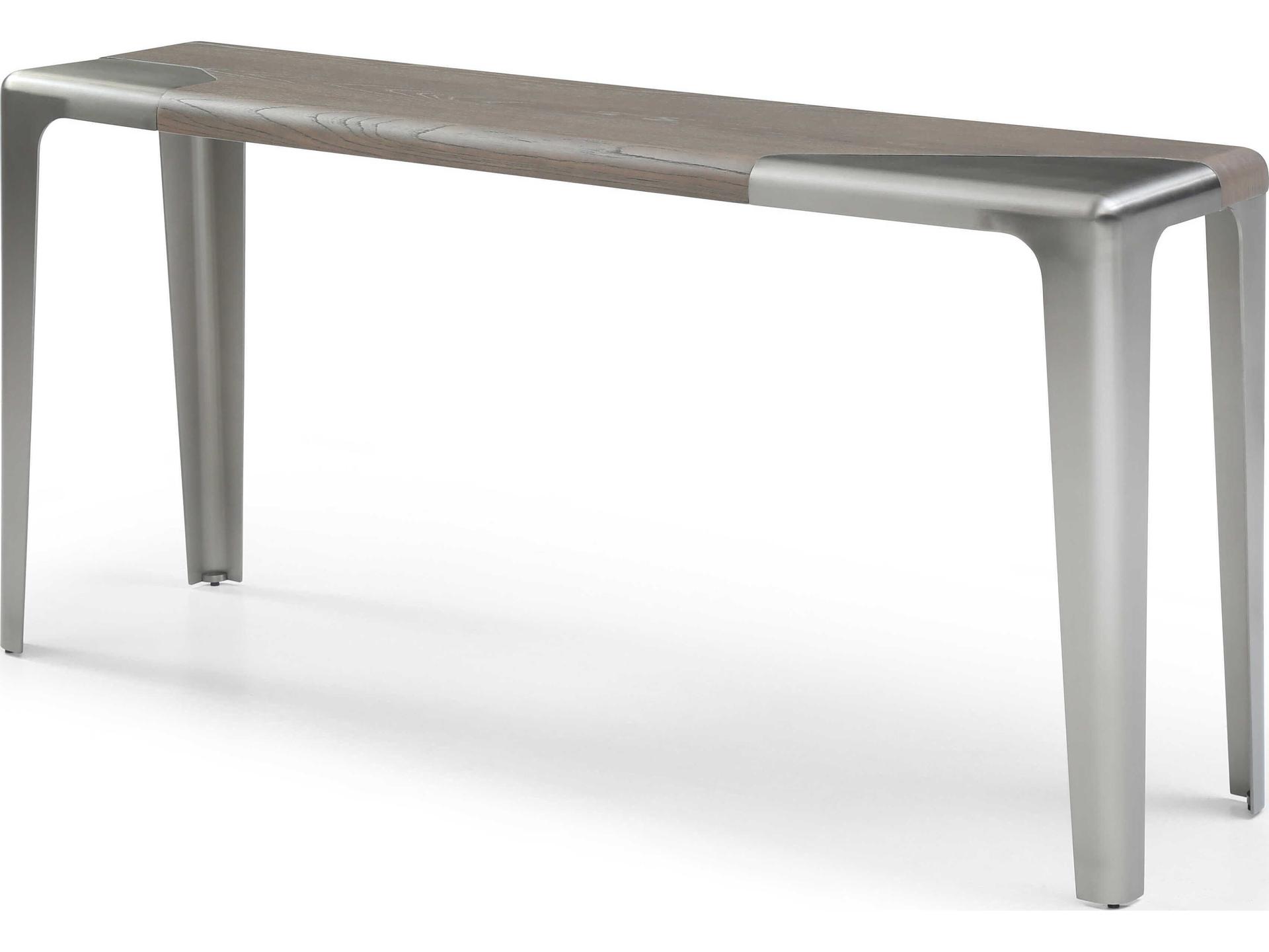 Elena Rectangular Wood Light Grey Console Table