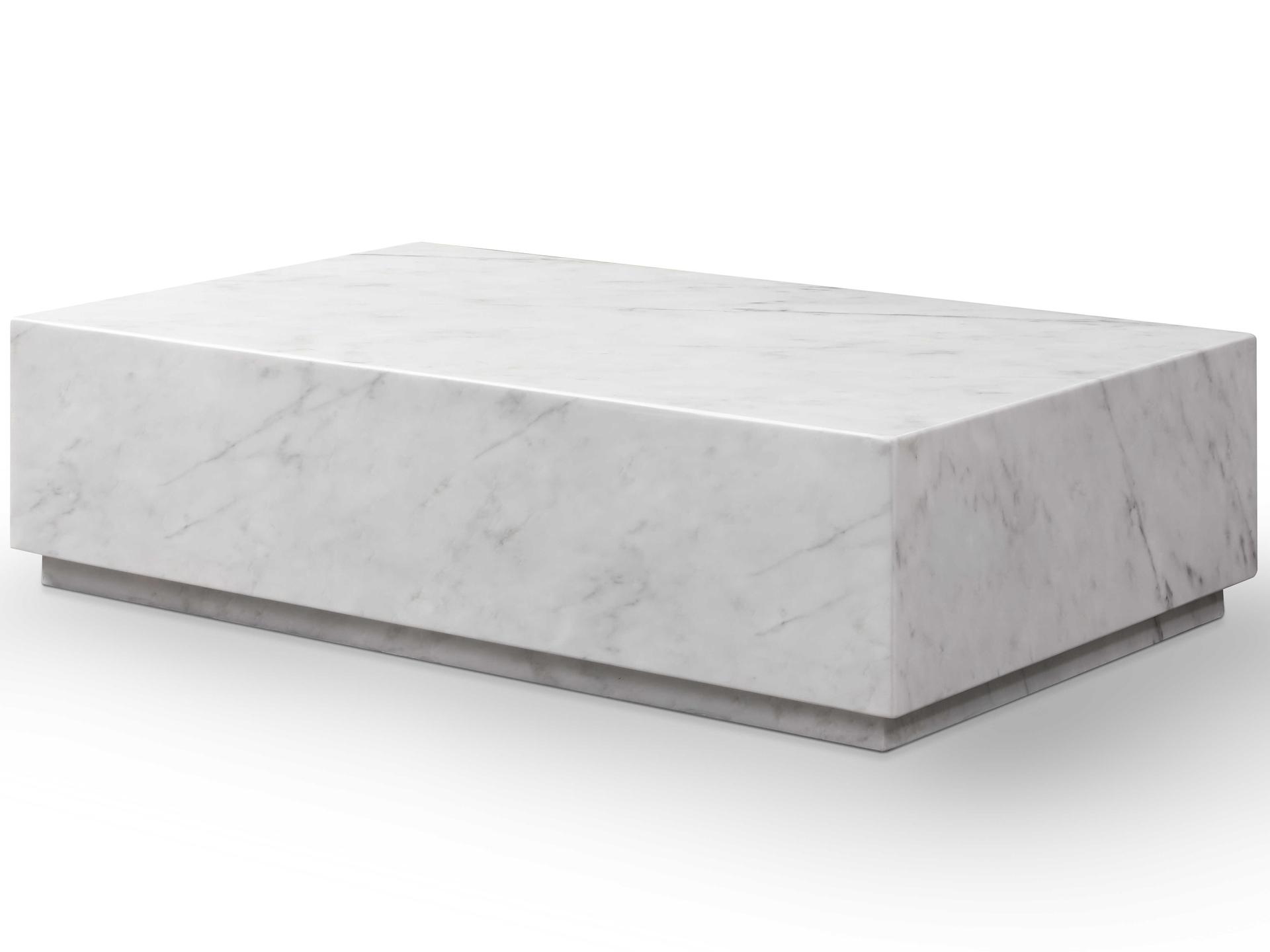 Iris Rectangular Marble Coffee Table High Gloss White