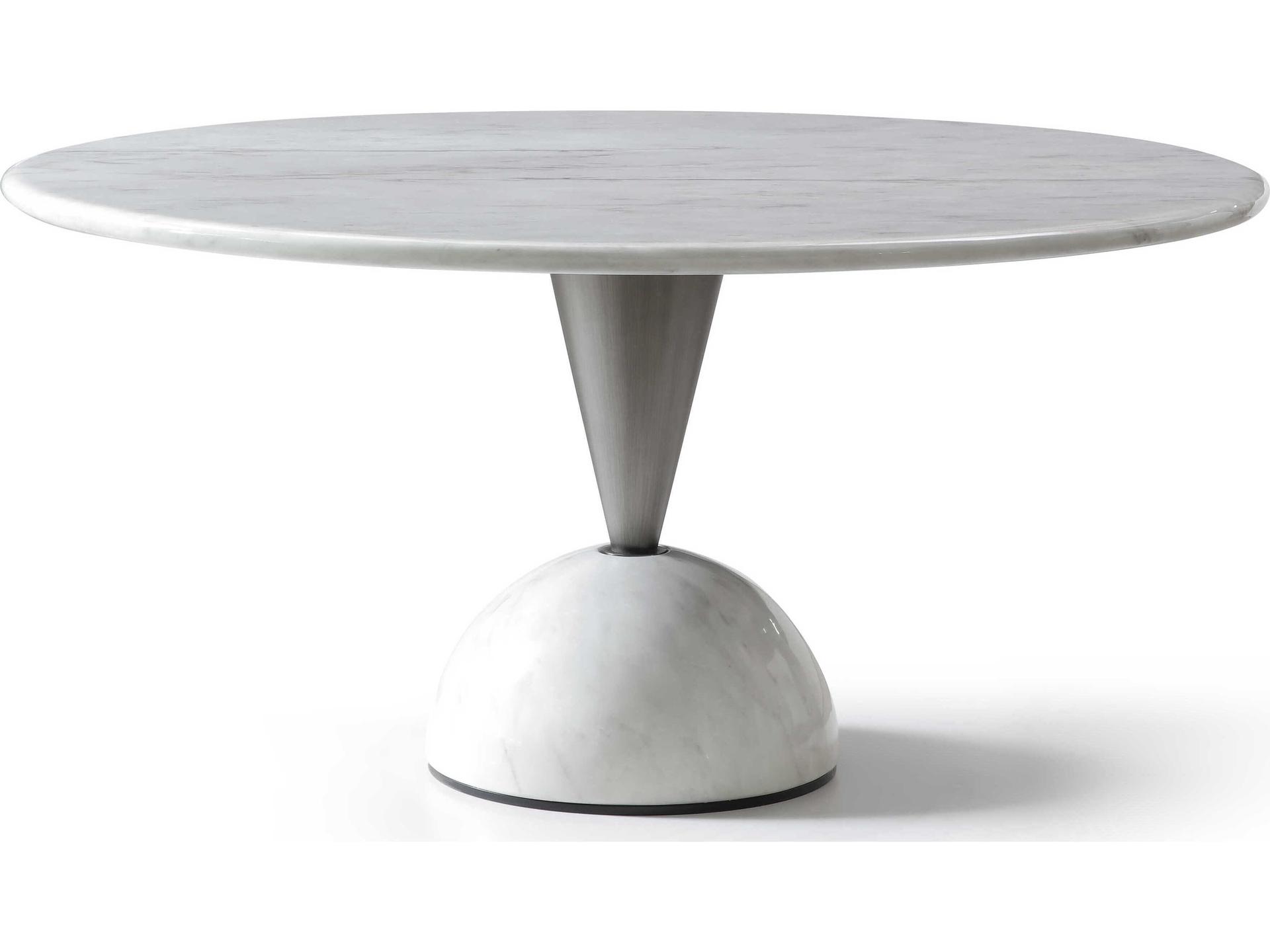 Olympia Round Marble White Dining Table