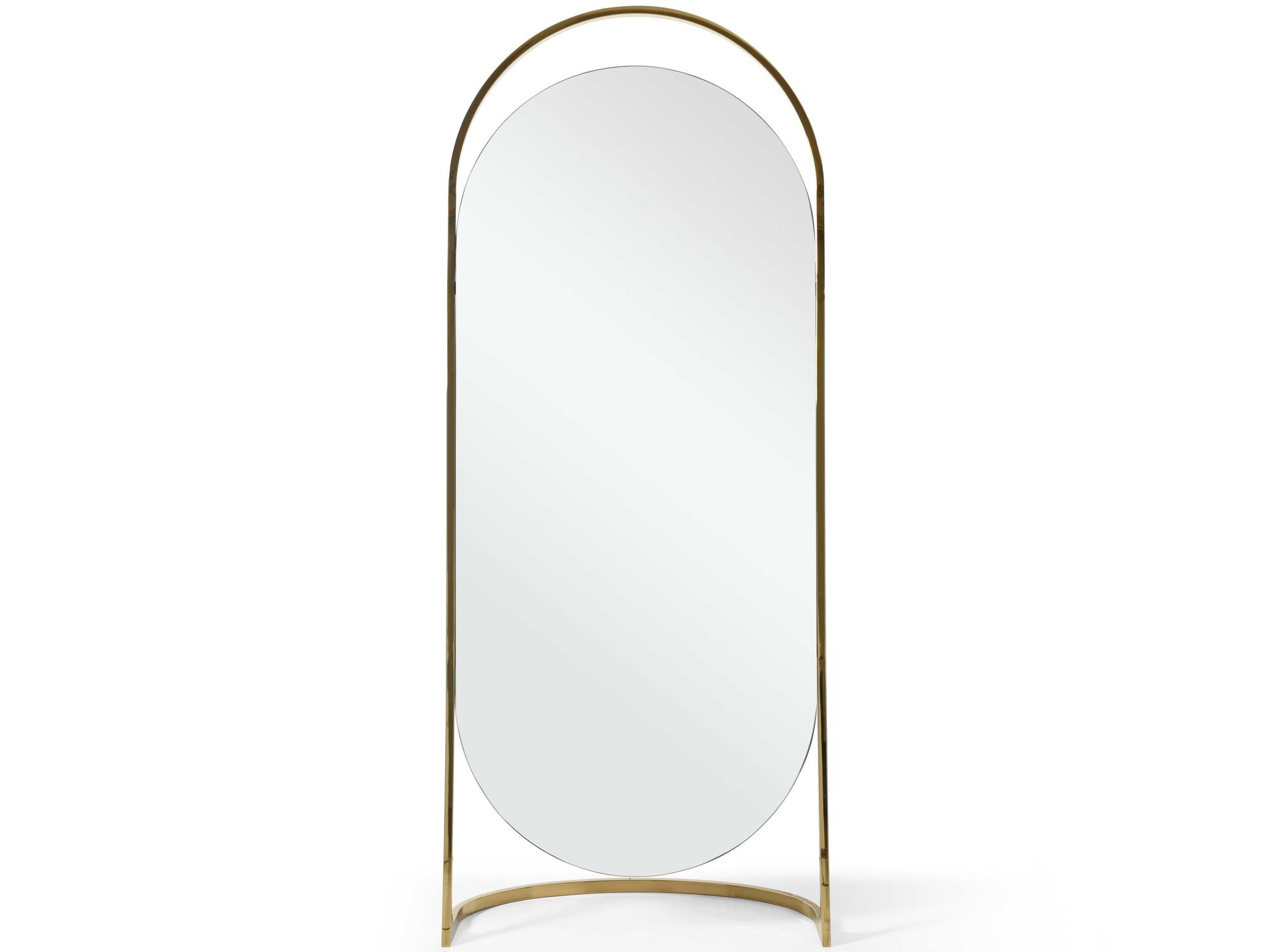 Celina Clear Floor Mirror with Stainless Steel Frame