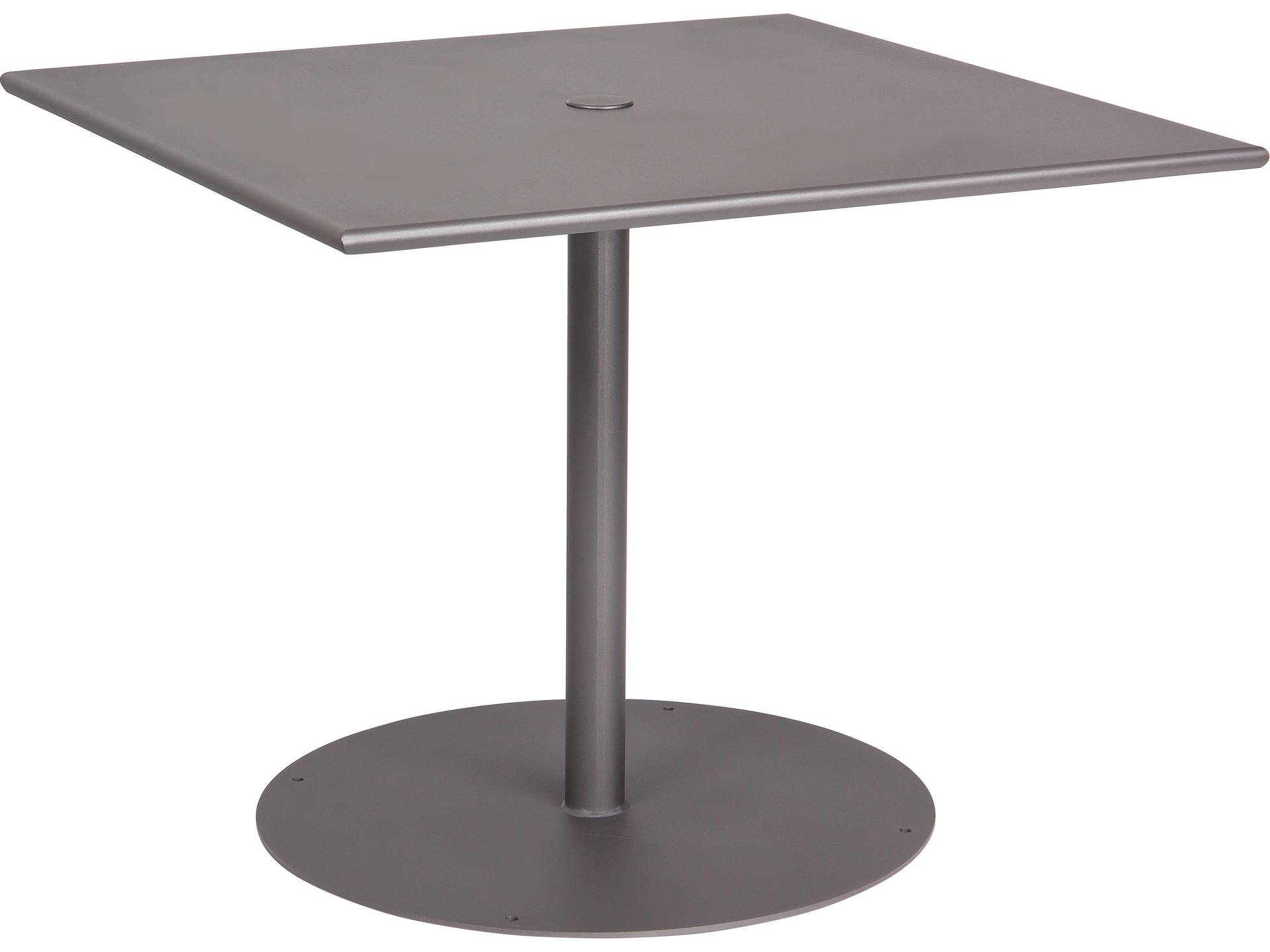 Wrought Iron Square Patio Bistro Table with Umbrella Hole