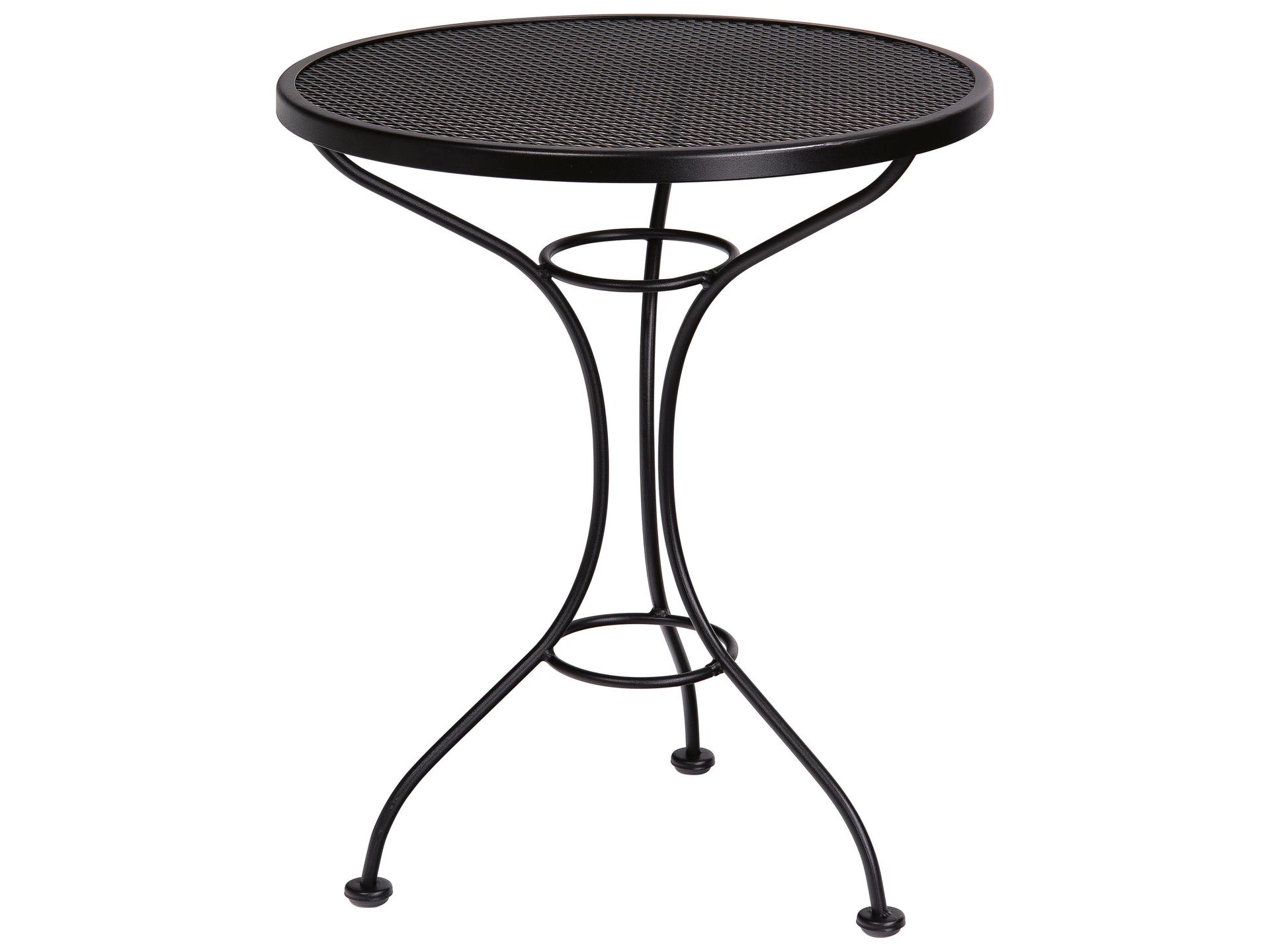 Woodard Parisienne Wrought Iron Round Mesh Top Outdoor Patio Bistro Table