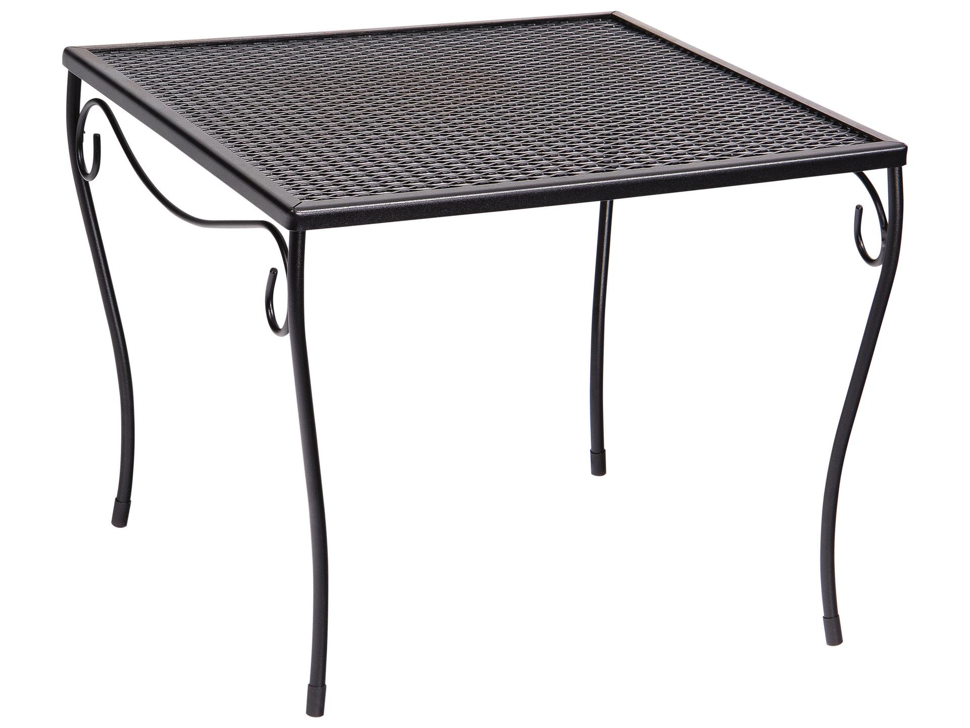 Wrought Iron Mesh Square Large Outdoor End Table