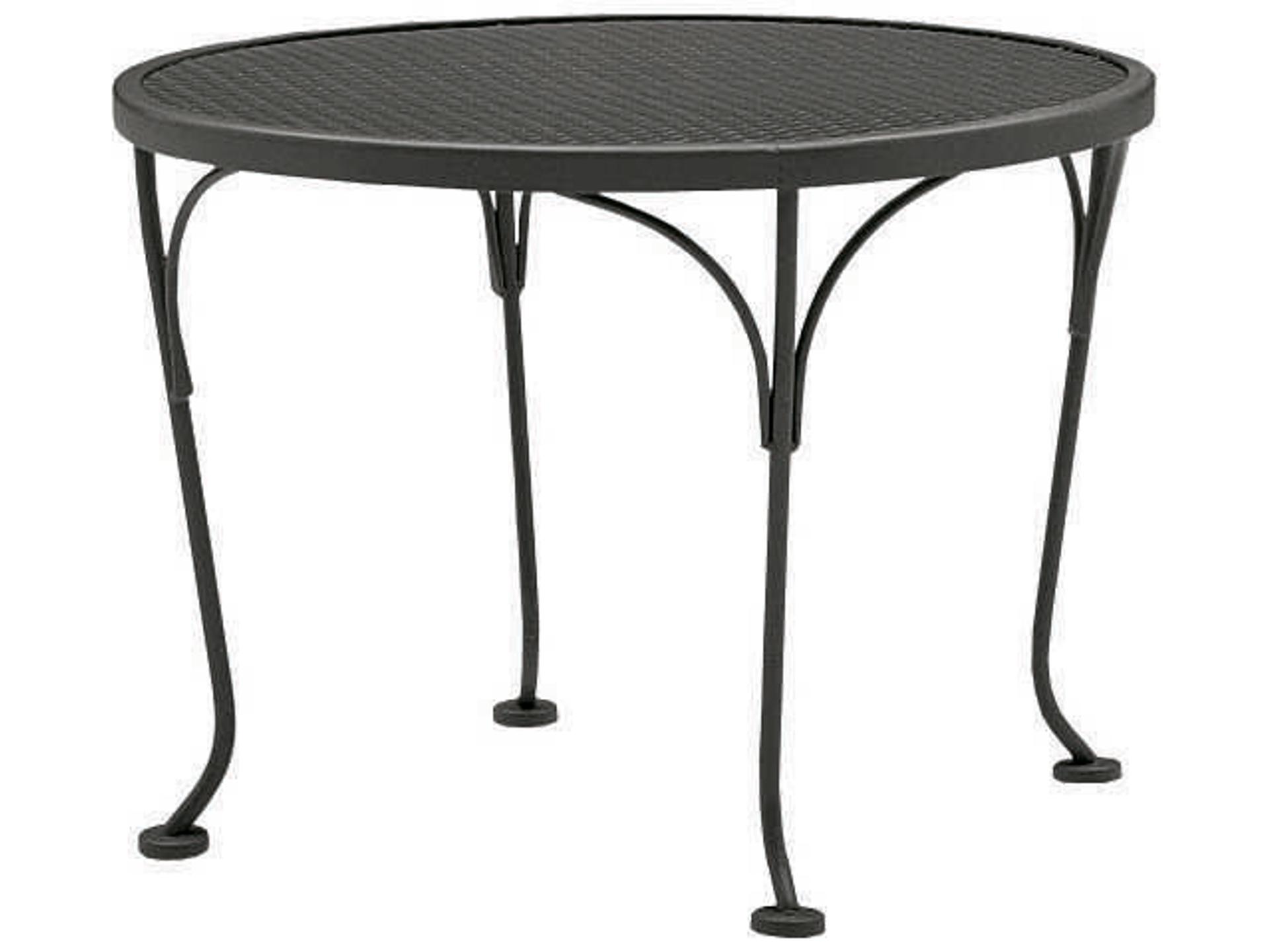 Wrought Iron Mesh Round Patio End Table