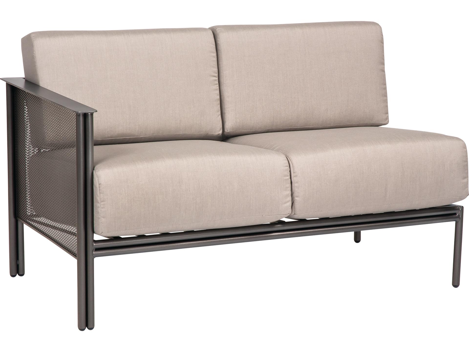 Woodard Jax Wrought Iron Left Arm Outdoor Loveseat