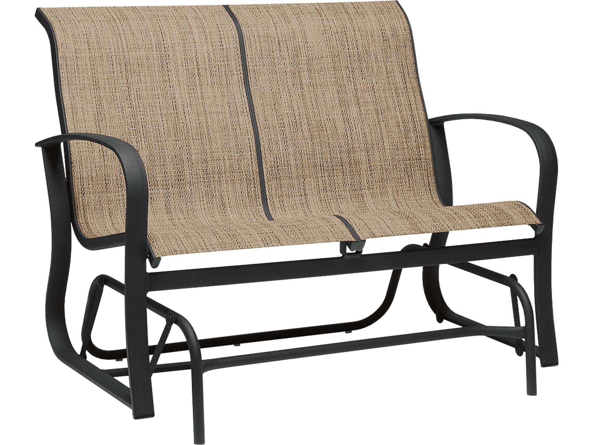 Fremont Sling Aluminum Glider Outdoor Loveseat in Multiple Finishes