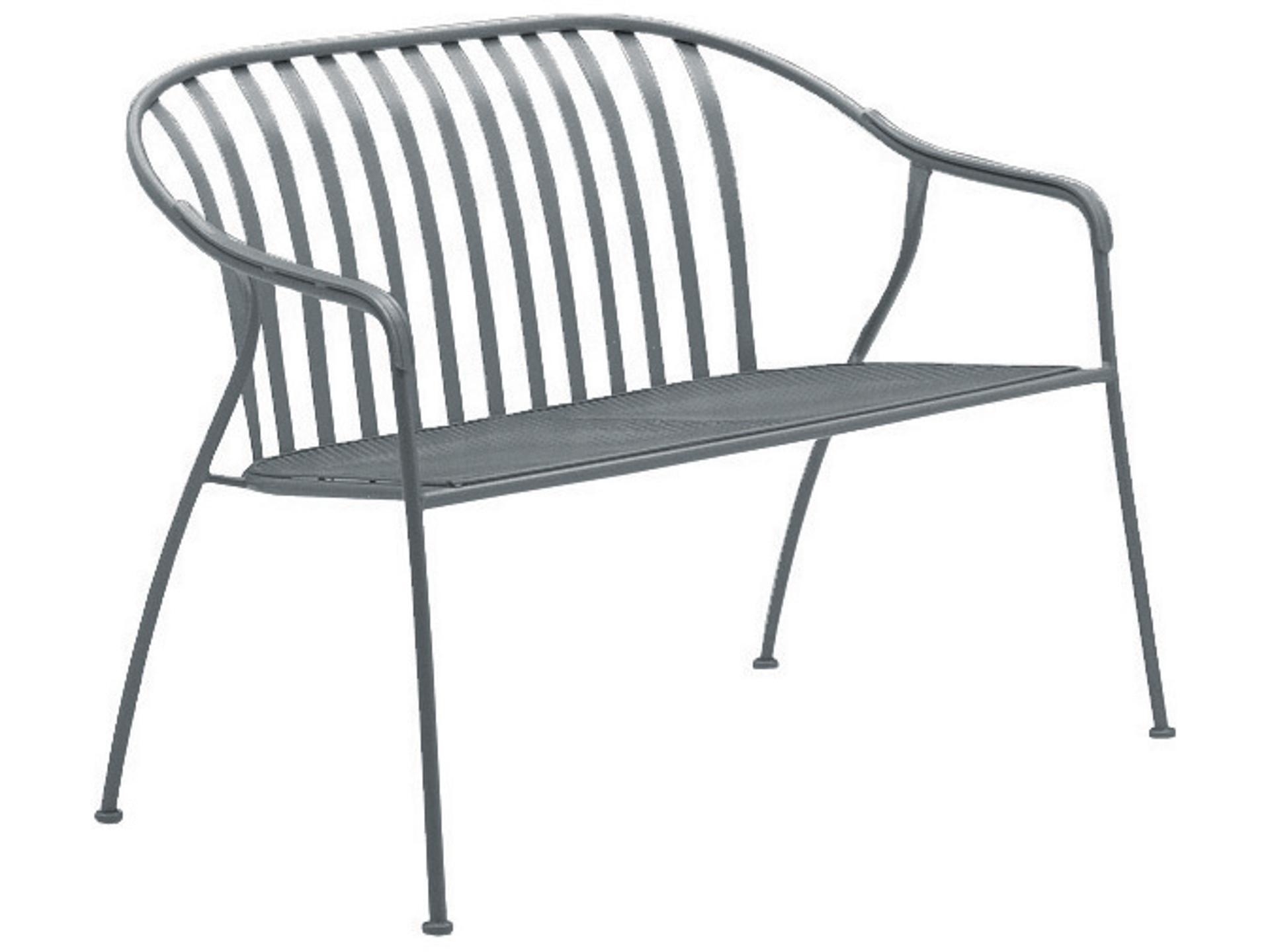 Valencia Wrought Iron Barrel Patio Loveseat with Cushion