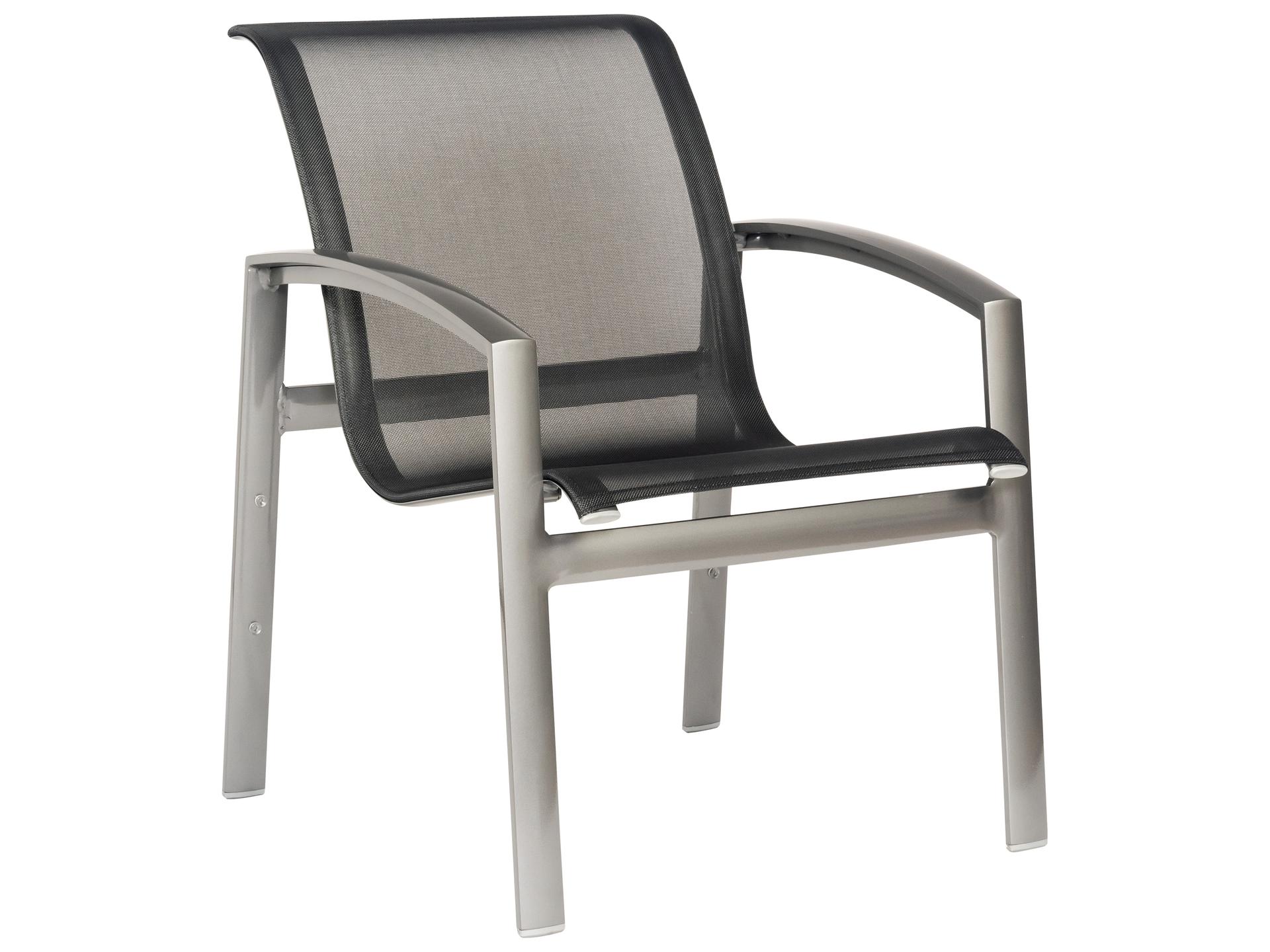 Metropolis Sling Aluminum Stackable Patio Dining Arm Chair