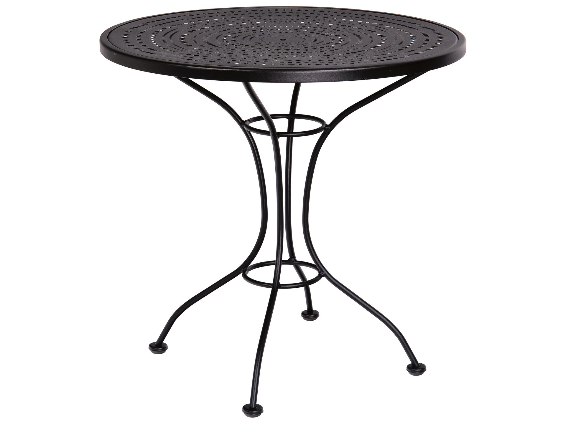 Parisienne Wrought Iron Round Pattern Top Patio Bistro Table