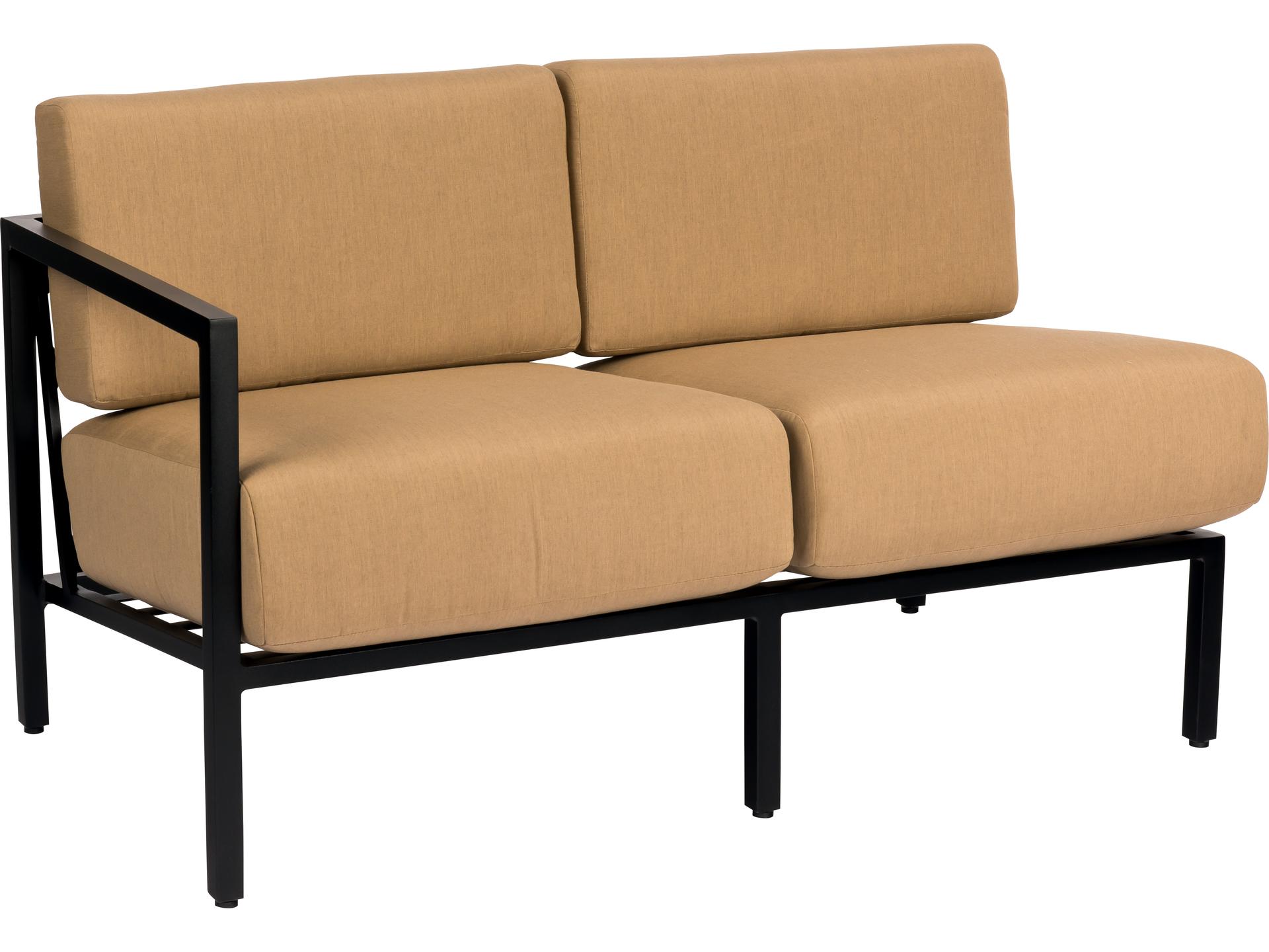 Woodard Salona Cushion By Joe Ruggiero Aluminum Left Arm Patio Loveseat