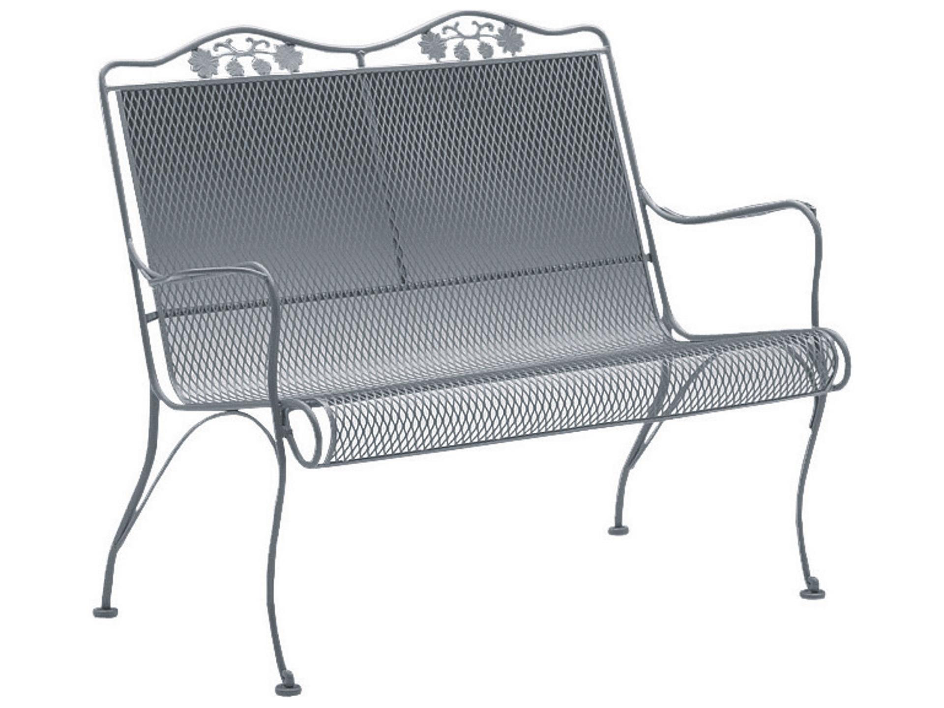 Briarwood Wrought Iron High Back Outdoor Loveseat with Cushion