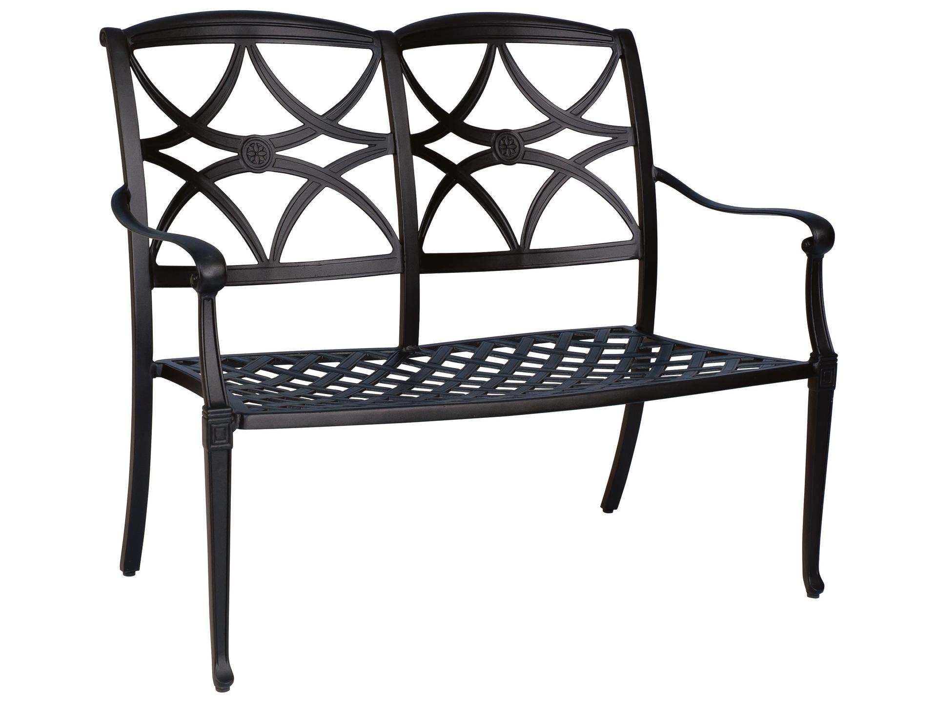 Wiltshire Cast Aluminum Outdoor Bench with Cushion