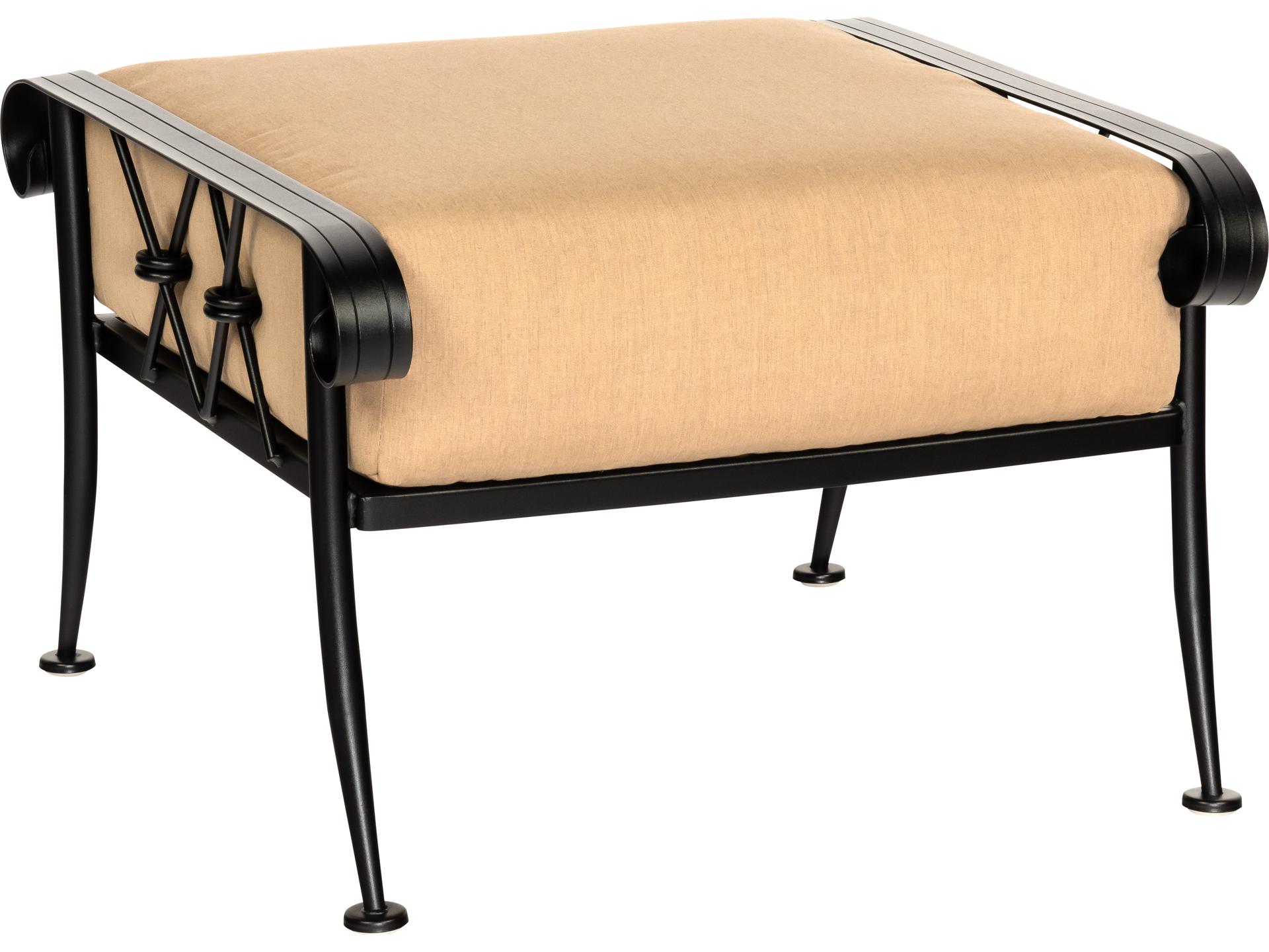 Woodard Derby Cushion Wrought Iron Patio Ottoman