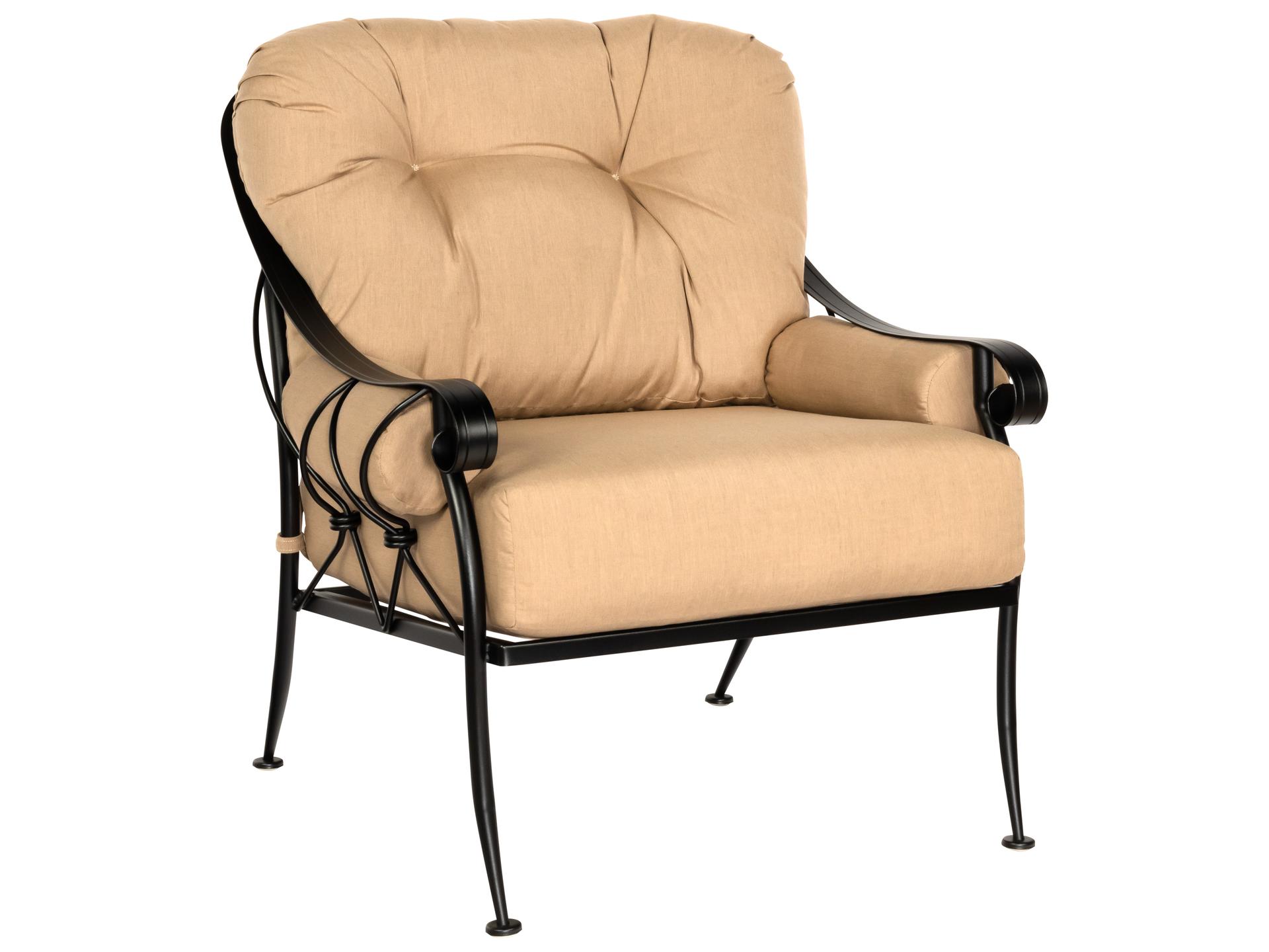 Woodard Derby Cushion Wrought Iron Patio Lounge Chair
