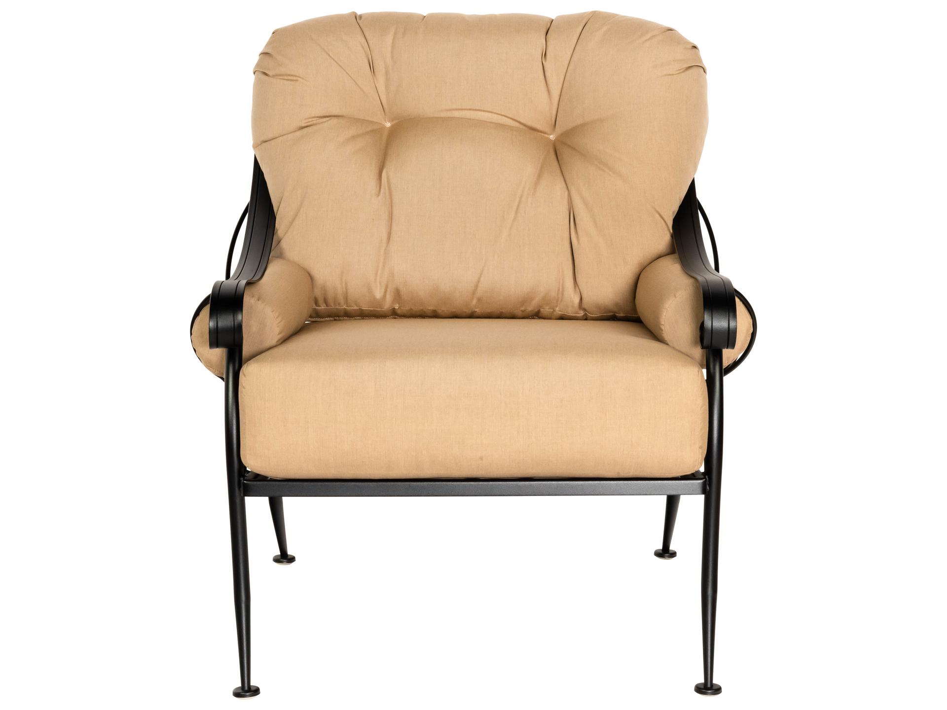 Woodard Derby Cushion Wrought Iron Patio Lounge Chair
