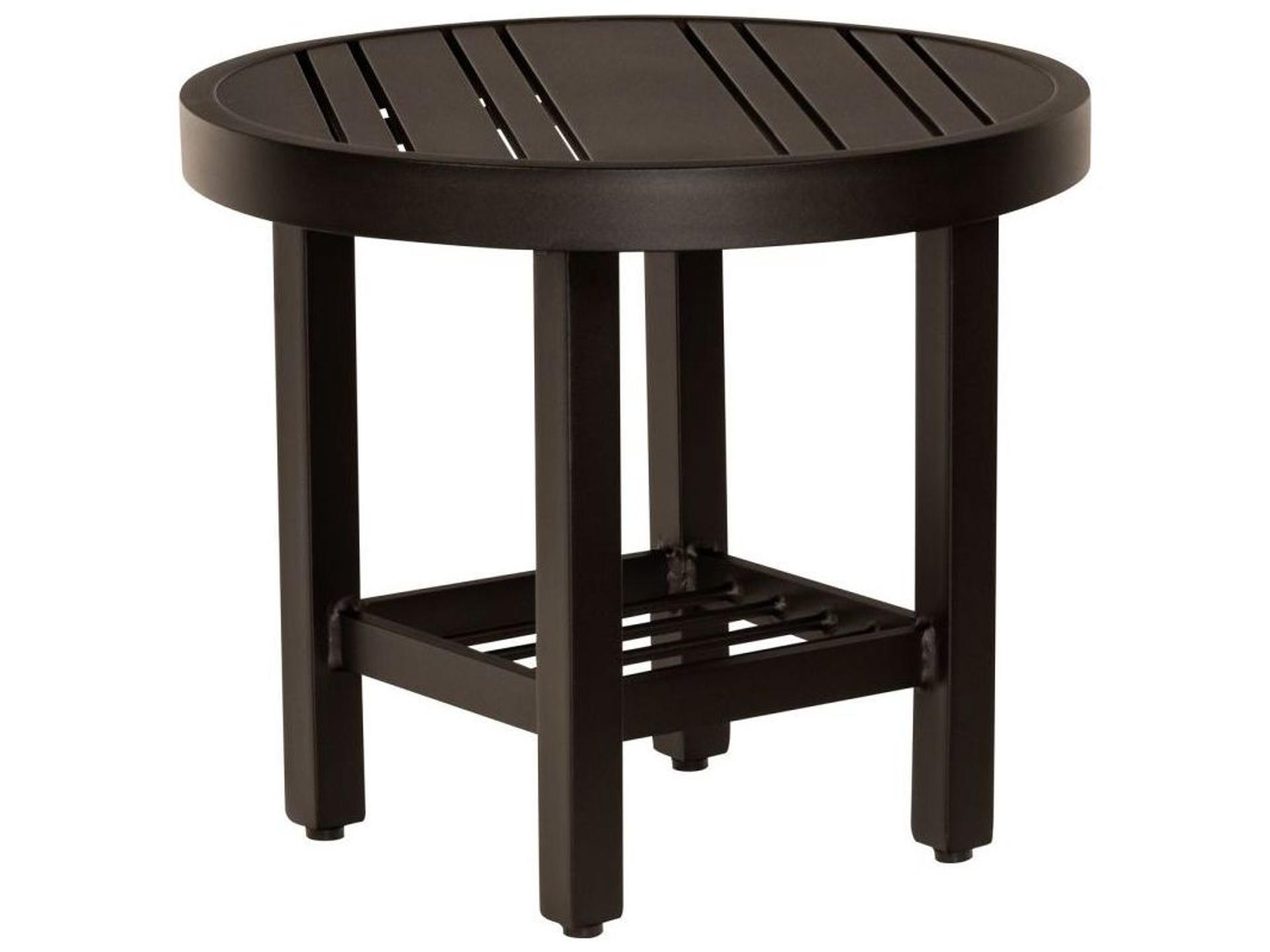 Tri-slat Aluminum Round Patio End Table
