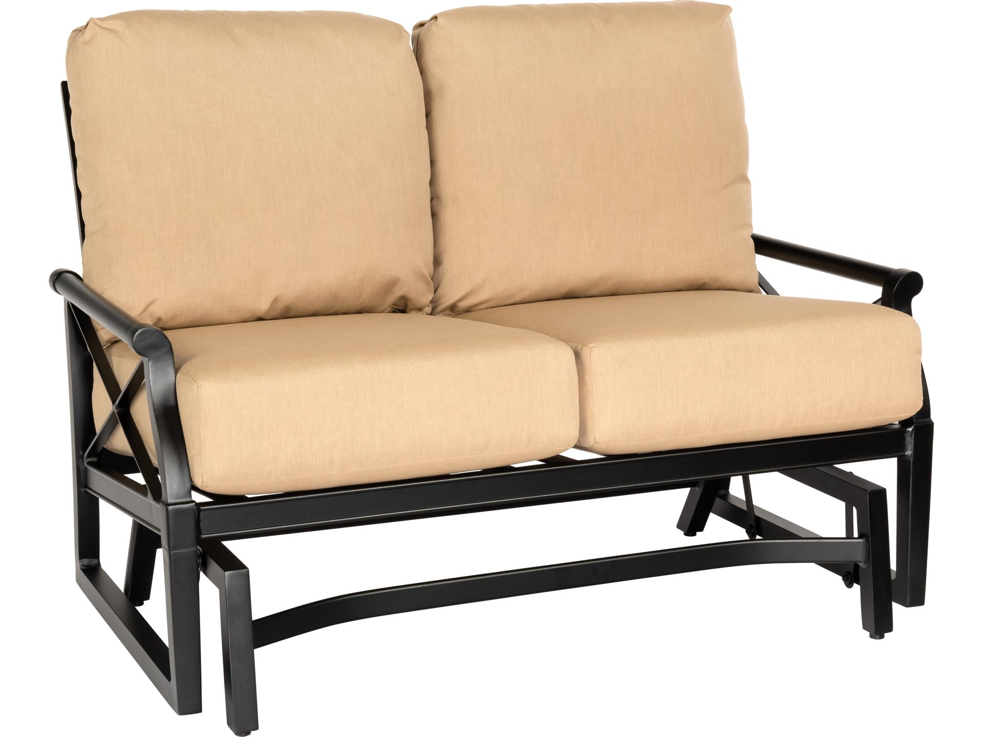 Andover 2-Seat Cushion Gliding Loveseat with Aluminum Frame