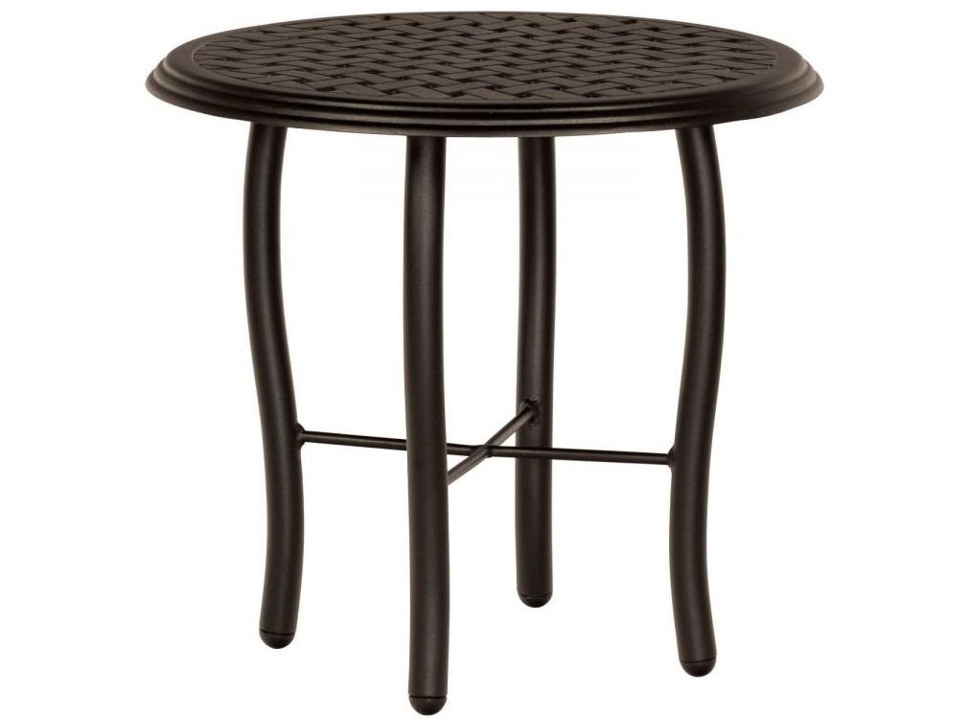 Thatch Aluminum Round Outdoor Patio End Table