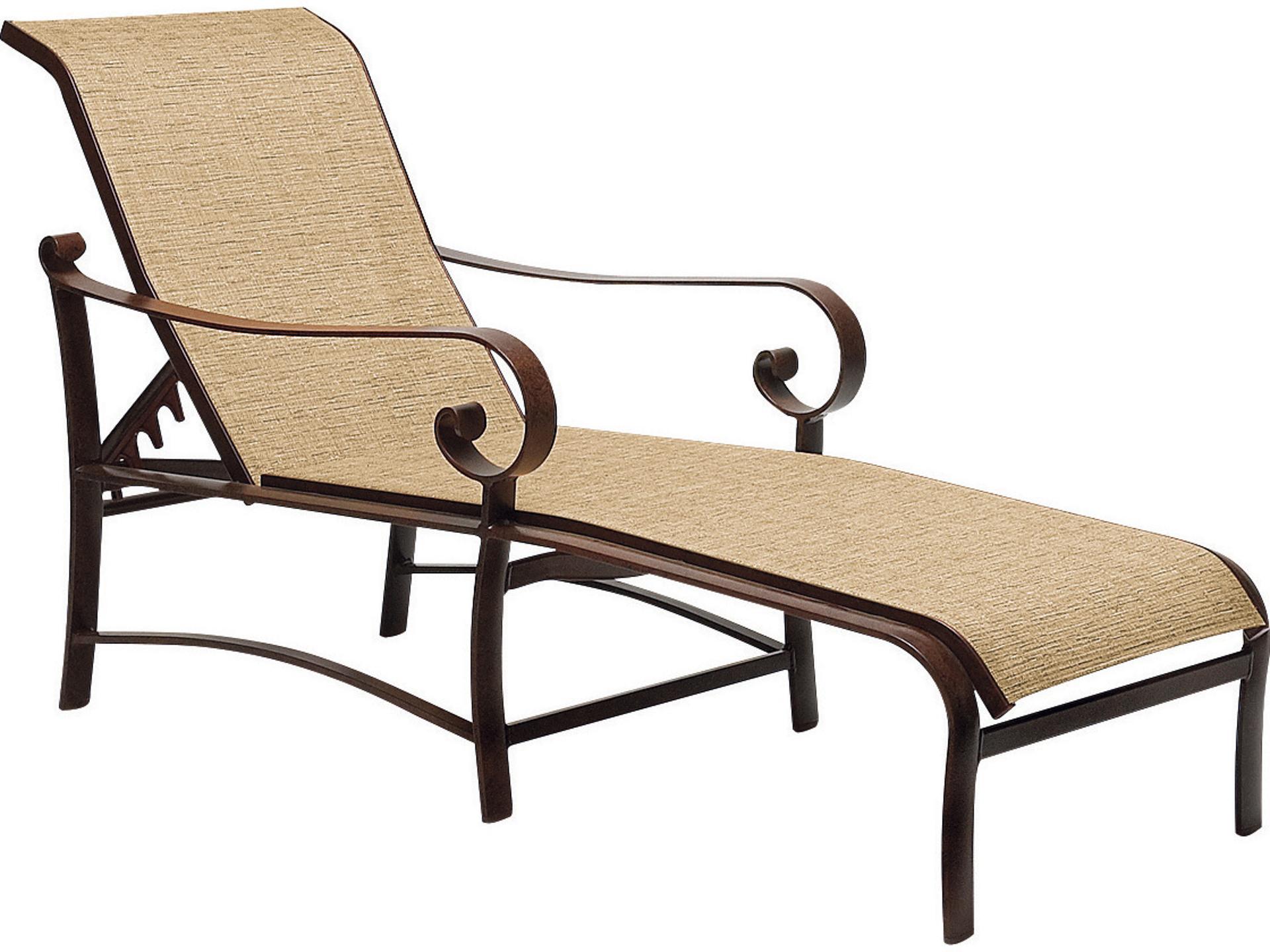 Woodard Belden Sling Aluminum Adjustable Outdoor Patio Chaise Lounge