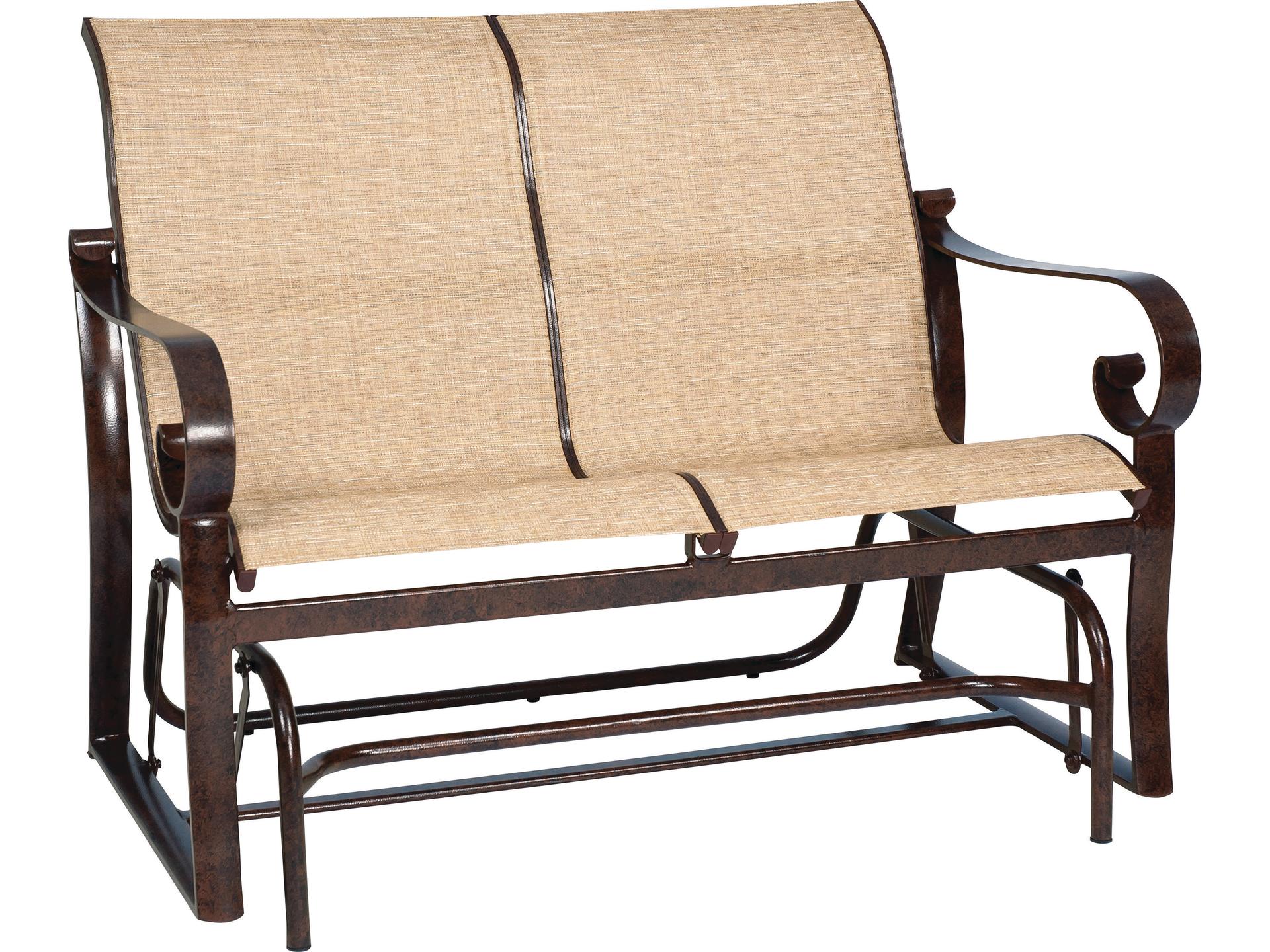 Belden 2-Seat Outdoor Sling Glider Loveseat in Aluminum
