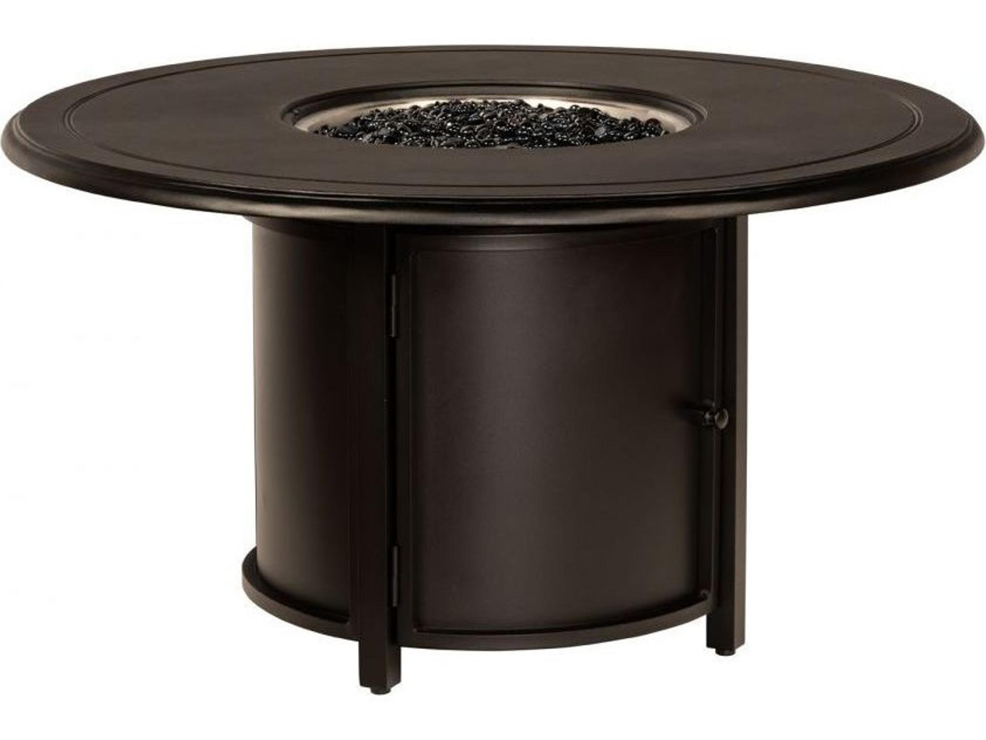 Solid Cast Chat Height Aluminum Round Outdoor Patio Fire Pit Table