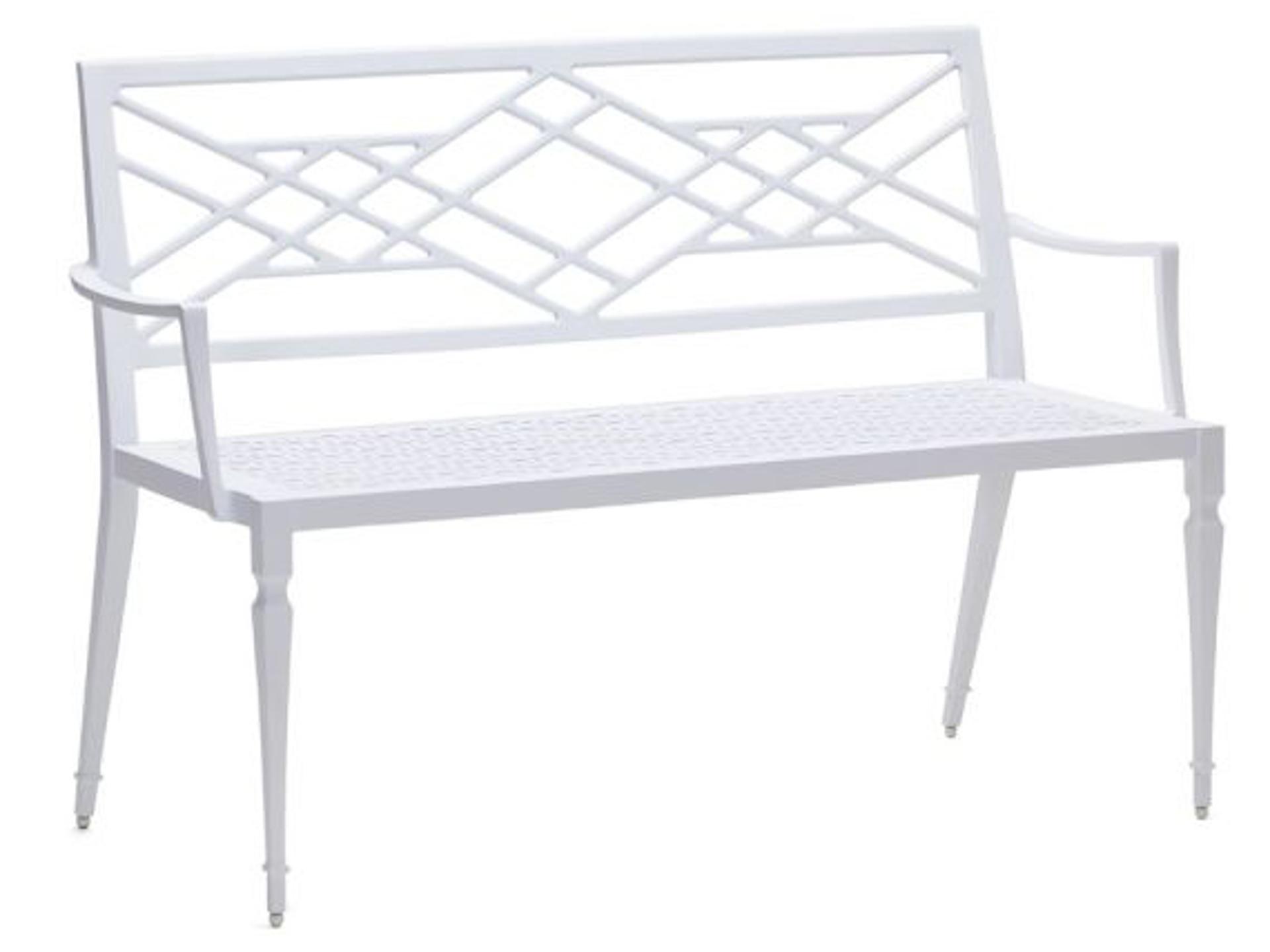 Alexa Hampton Tuoro Aluminum Patio Bench with Arms