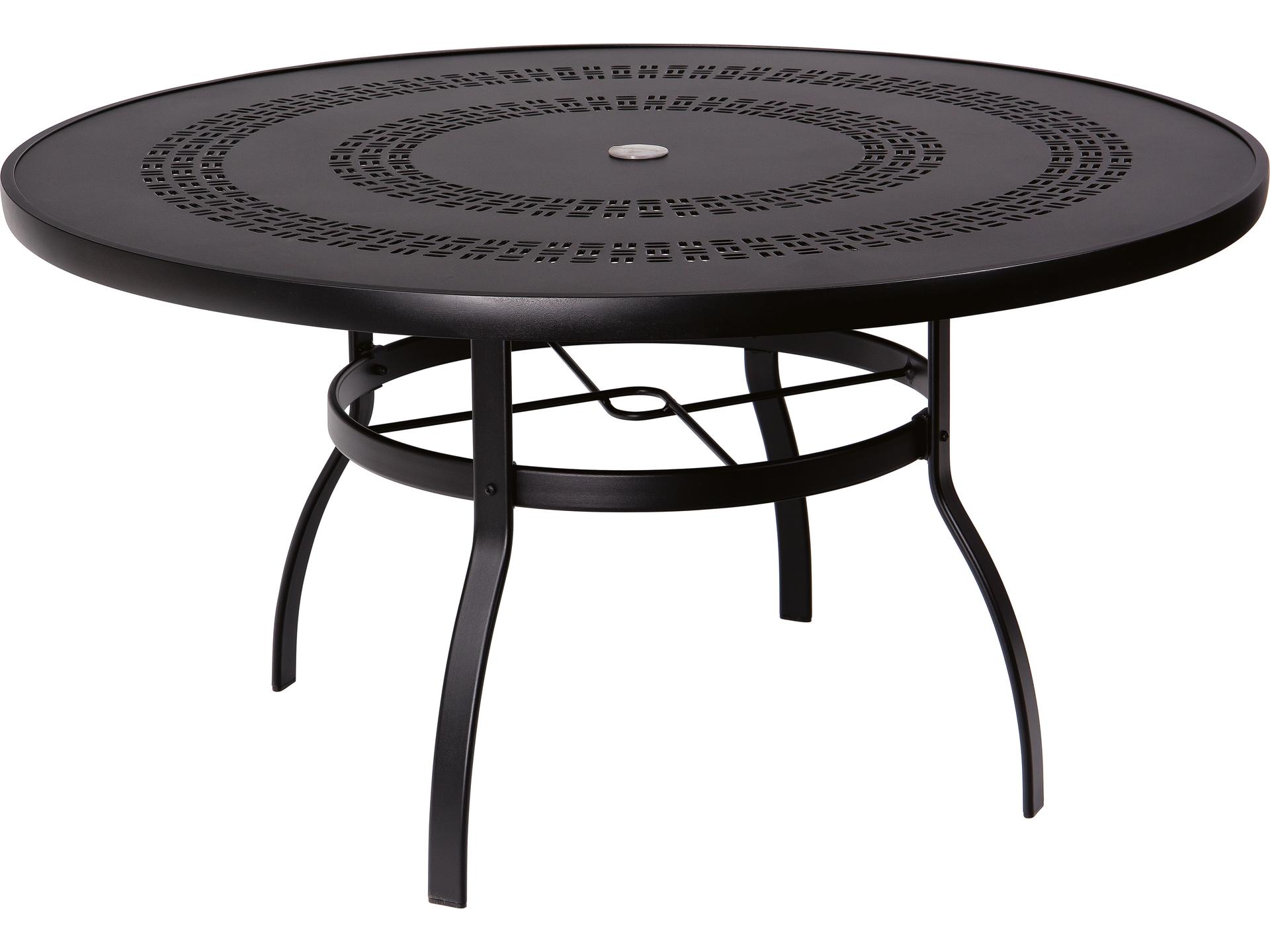 Aluminum Deluxe Round Trellis Top Table with Umbrella Hole