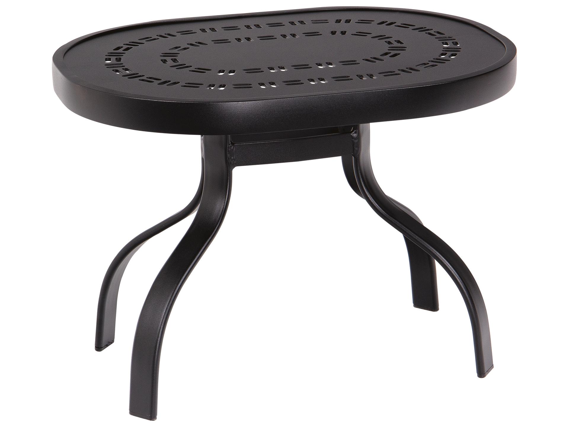 Aluminum Deluxe Rectangular Trellis Top Outdoor Patio End Table