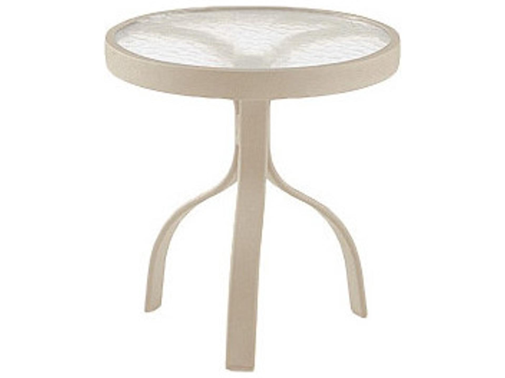 Aluminum Deluxe Round Acrylic Top Outdoor End Table