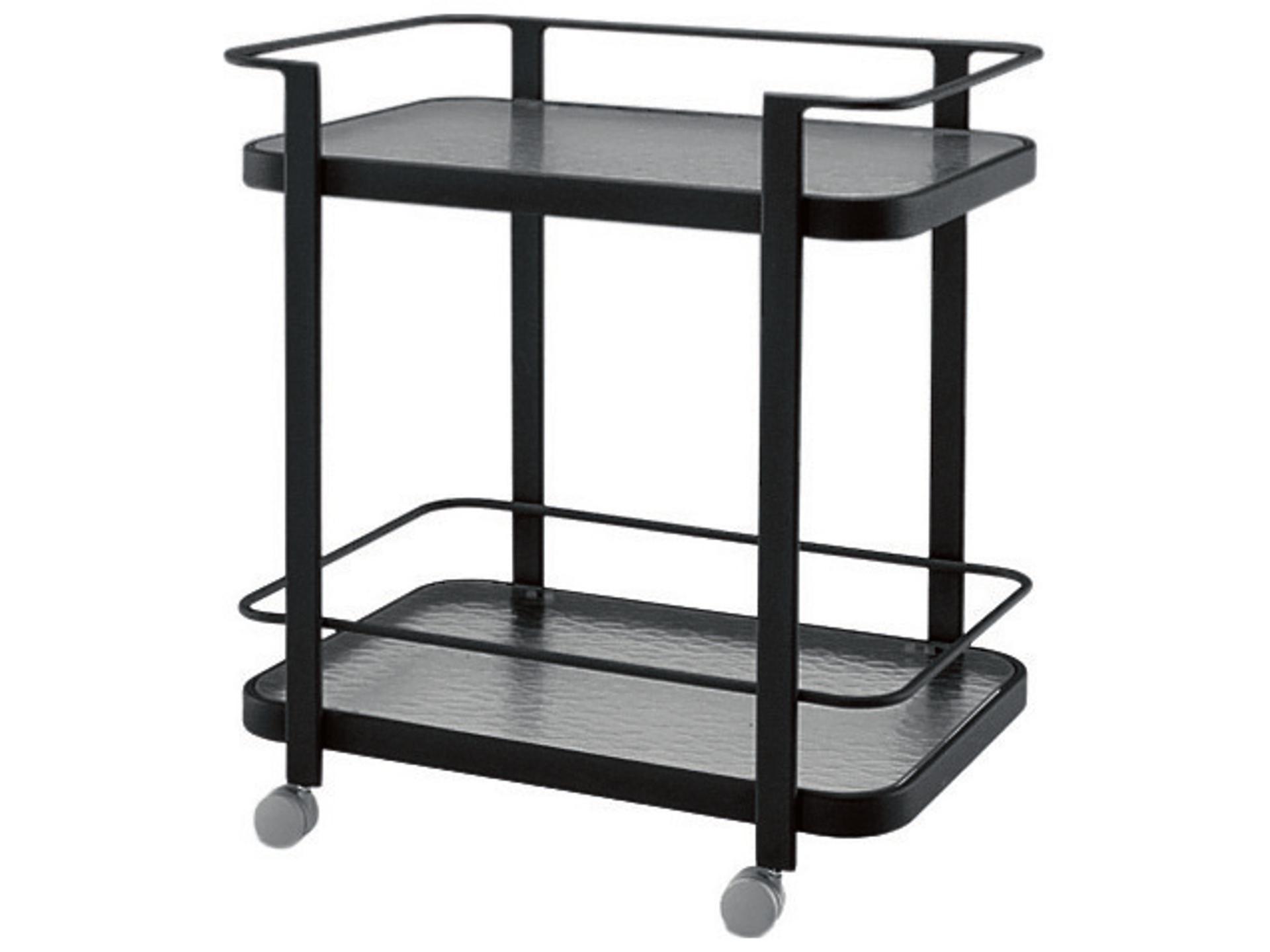 Aluminum Universal Outdoor Serving Cart with Obscure Glass