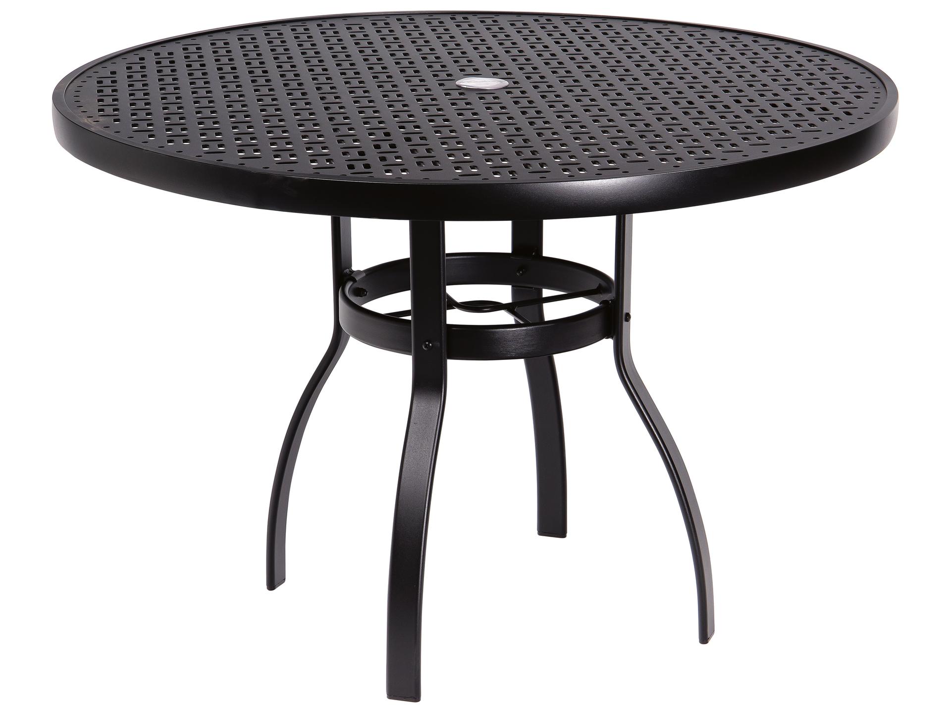 Aluminum Deluxe Round Lattice Top Table with Umbrella Hole