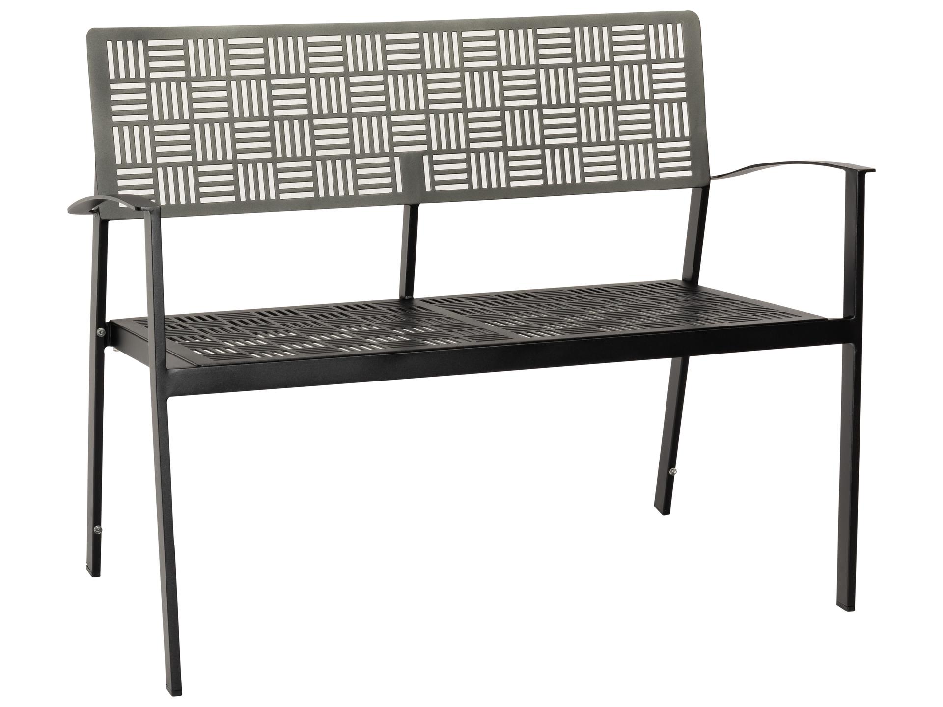 New Century Wrought Iron Patio Bench with Cushion