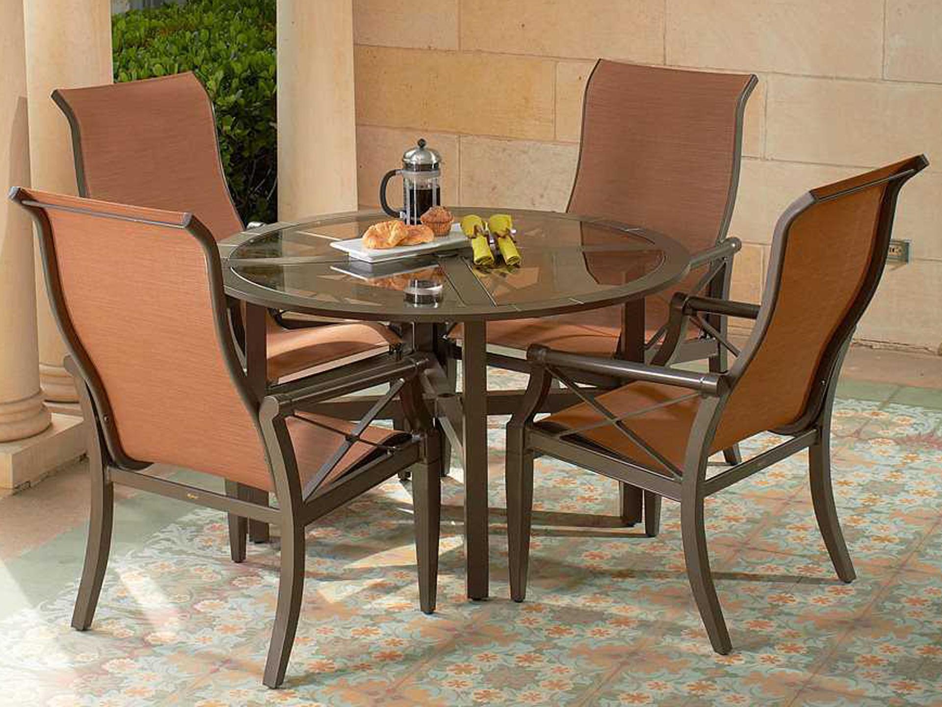 Woodard Andover Sling Aluminum Outdoor Patio Dining Set