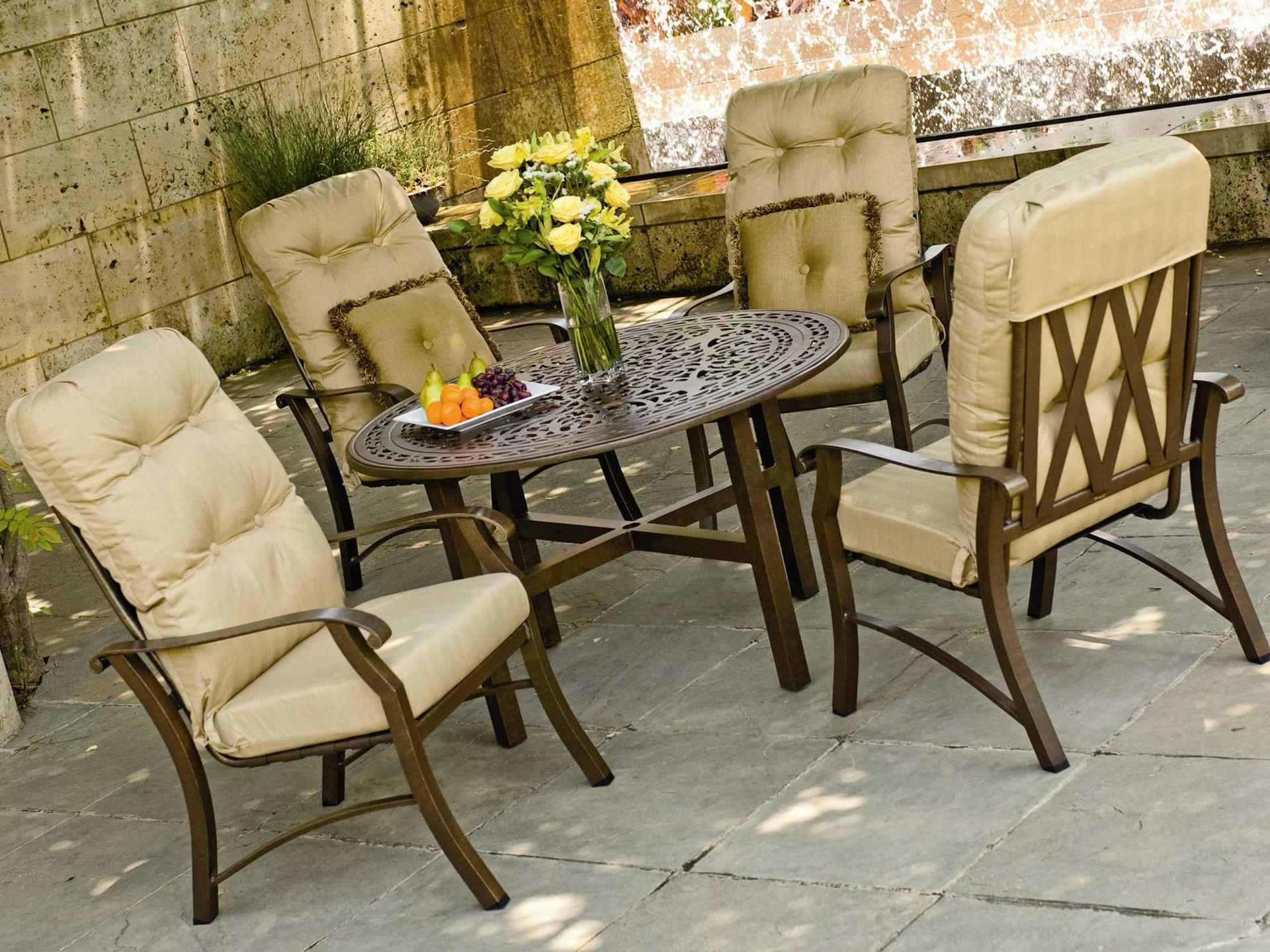 Woodard Cortland Cushion Aluminum Outdoor Patio Dining Set