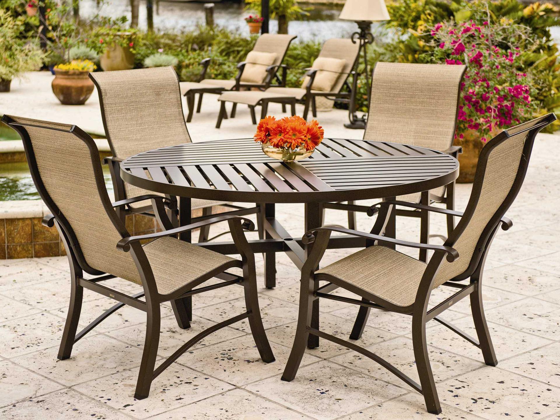 Woodard Cortland Sling Aluminum Patio Dining Set
