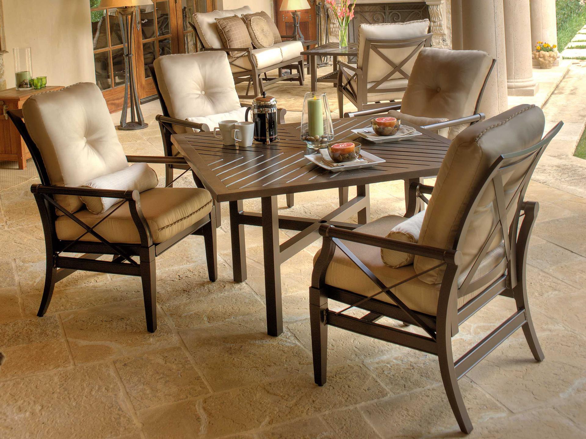 Woodard Andover Cushion Aluminum Outdoor Dining Set