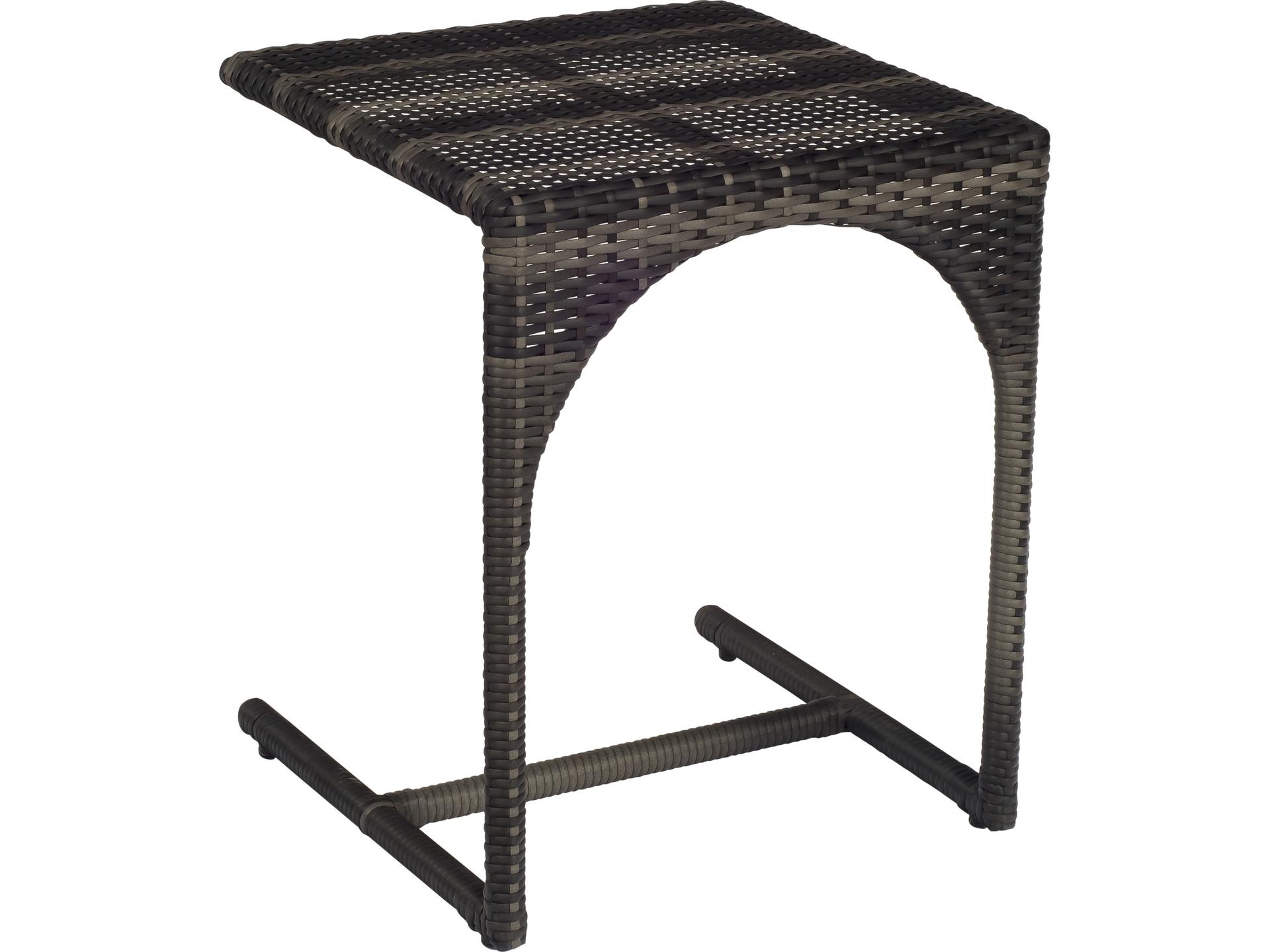 Harper Wicker Charcoal Gray Square C Outdoor End Table