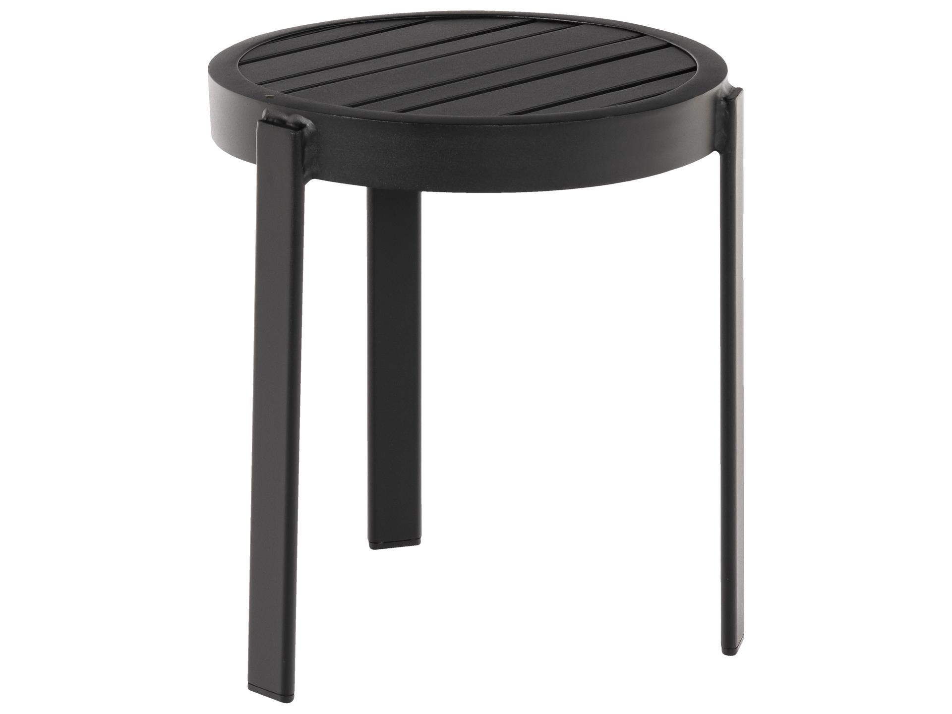Tri-slat Aluminum Round Outdoor Patio End Table