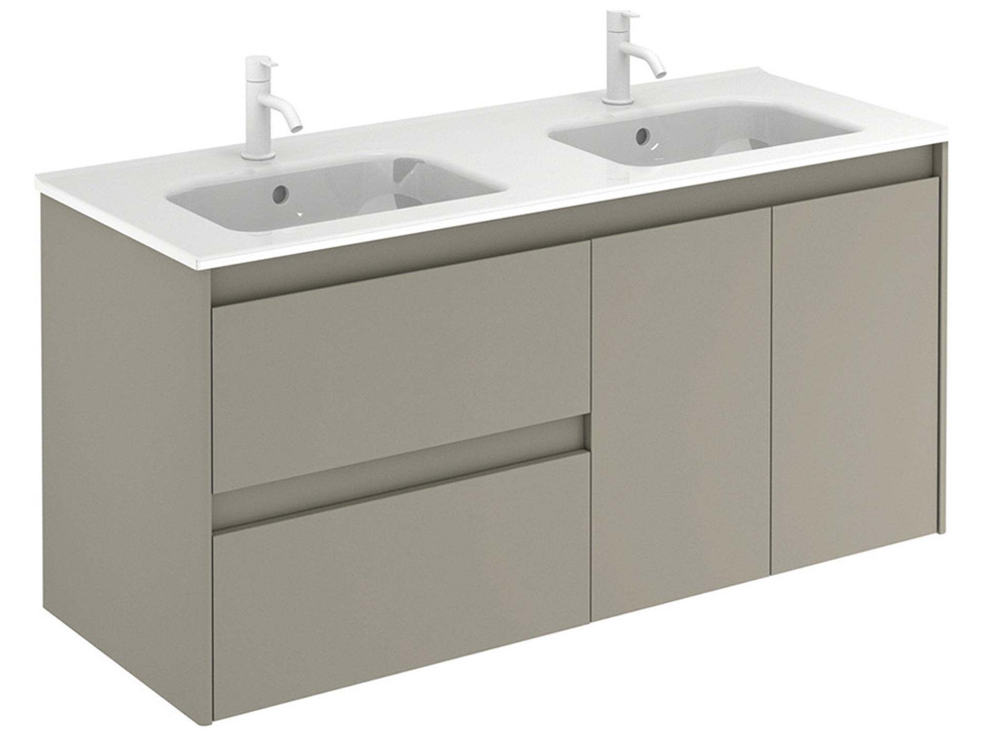 Ambra 47-inch Double Vanity Wall Mounted Modern