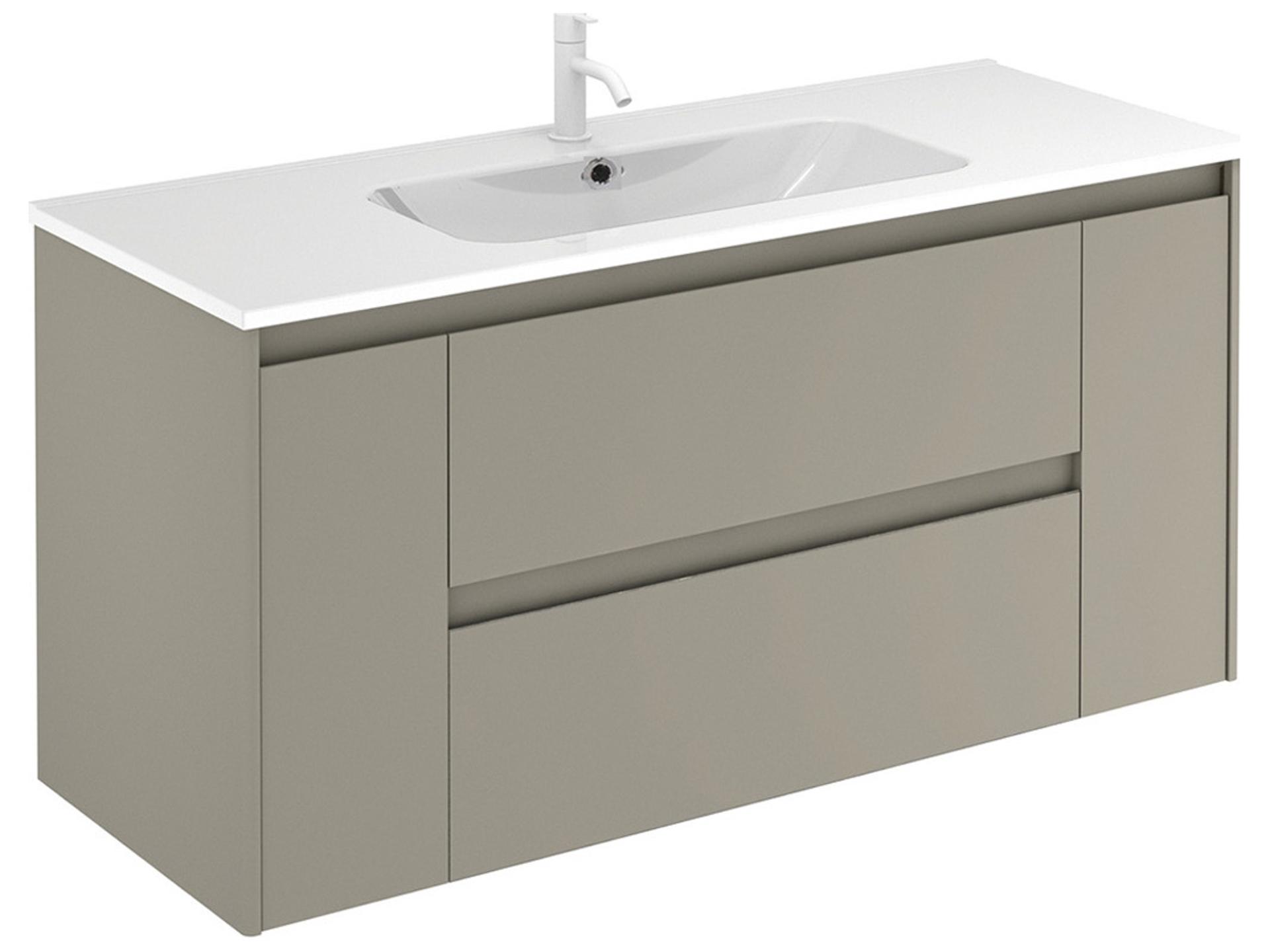 Ambra Wall Mounted Vanity with Integrated Sink Modern