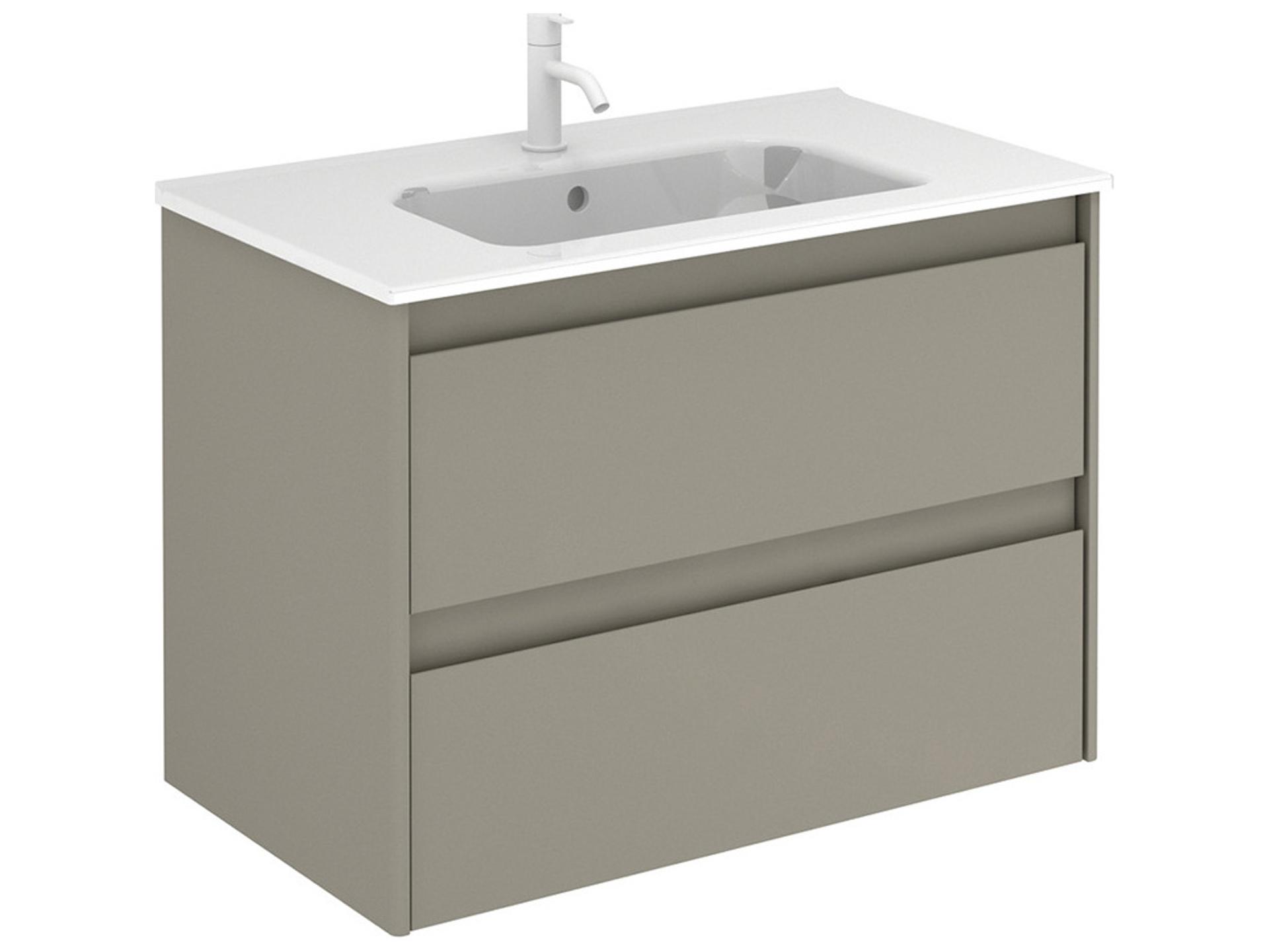 Ambra 80 Wall Mounted Vanity in Matte Sand