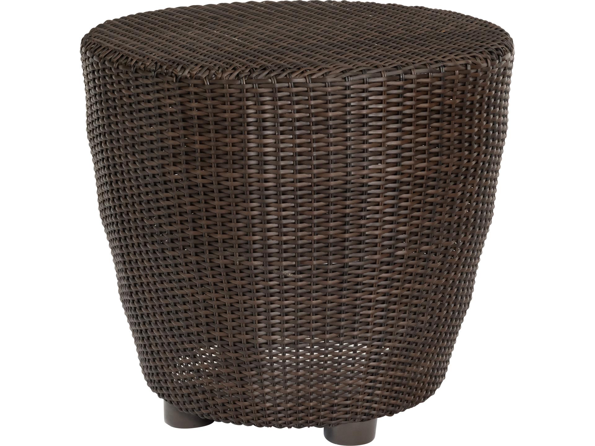 Whitecraft Saddleback Wicker Round Patio End Table