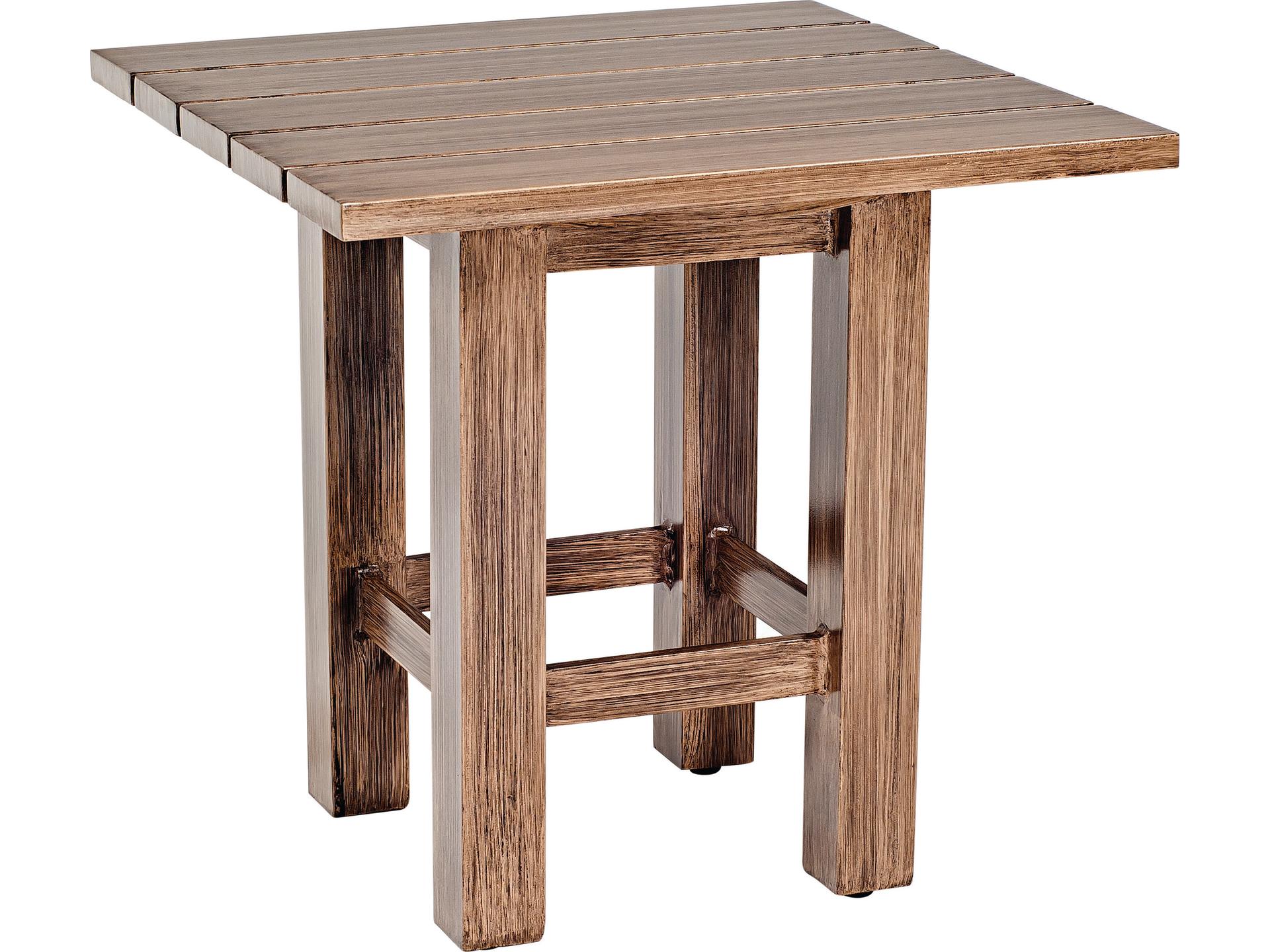 Whitecraft Augusta Aluminum Woodlands Square Outdoor End Table