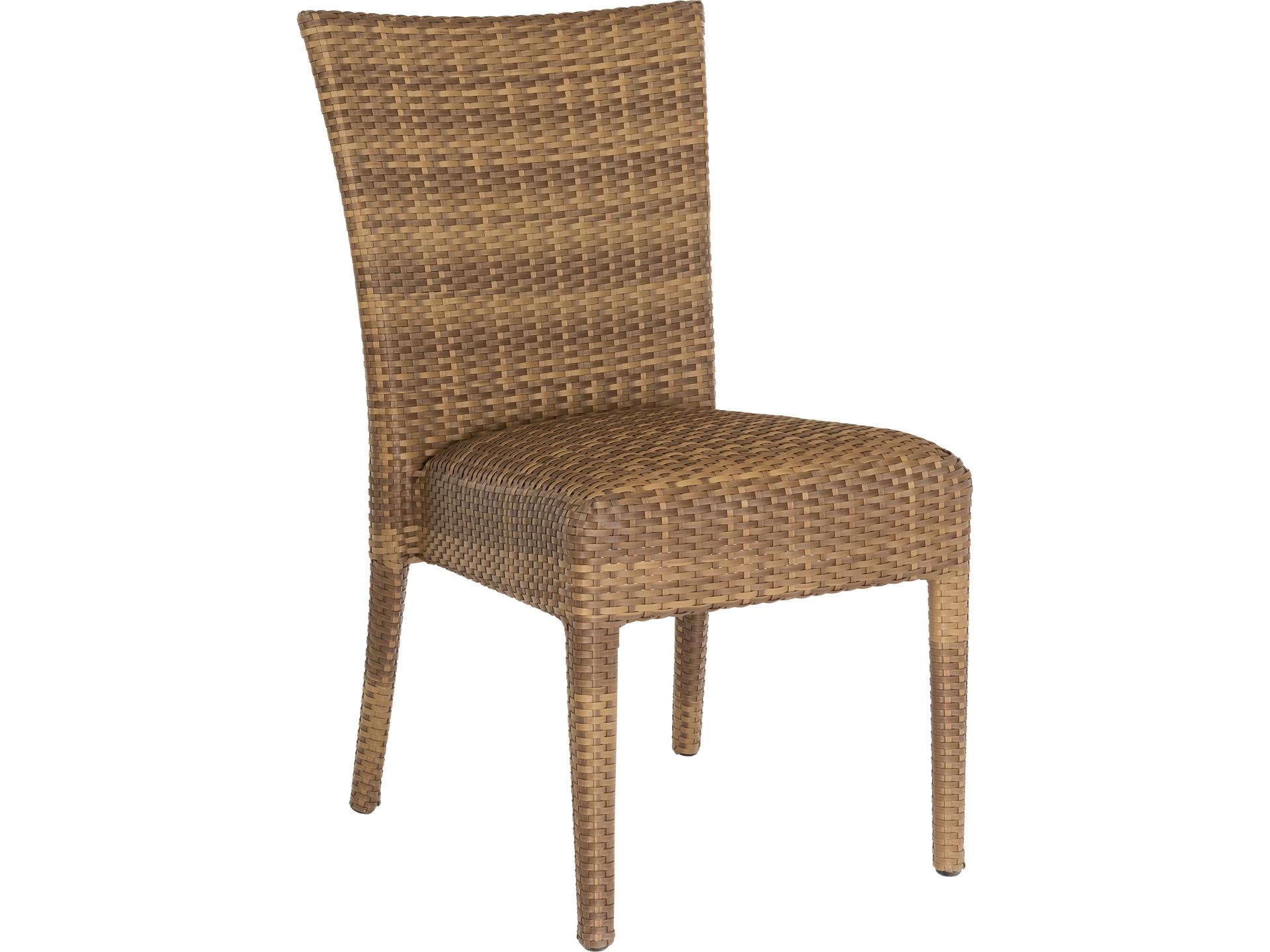 Woodard Whitecraft All Weather Wicker Padded Seat Outdoor Patio Dining Side Chair