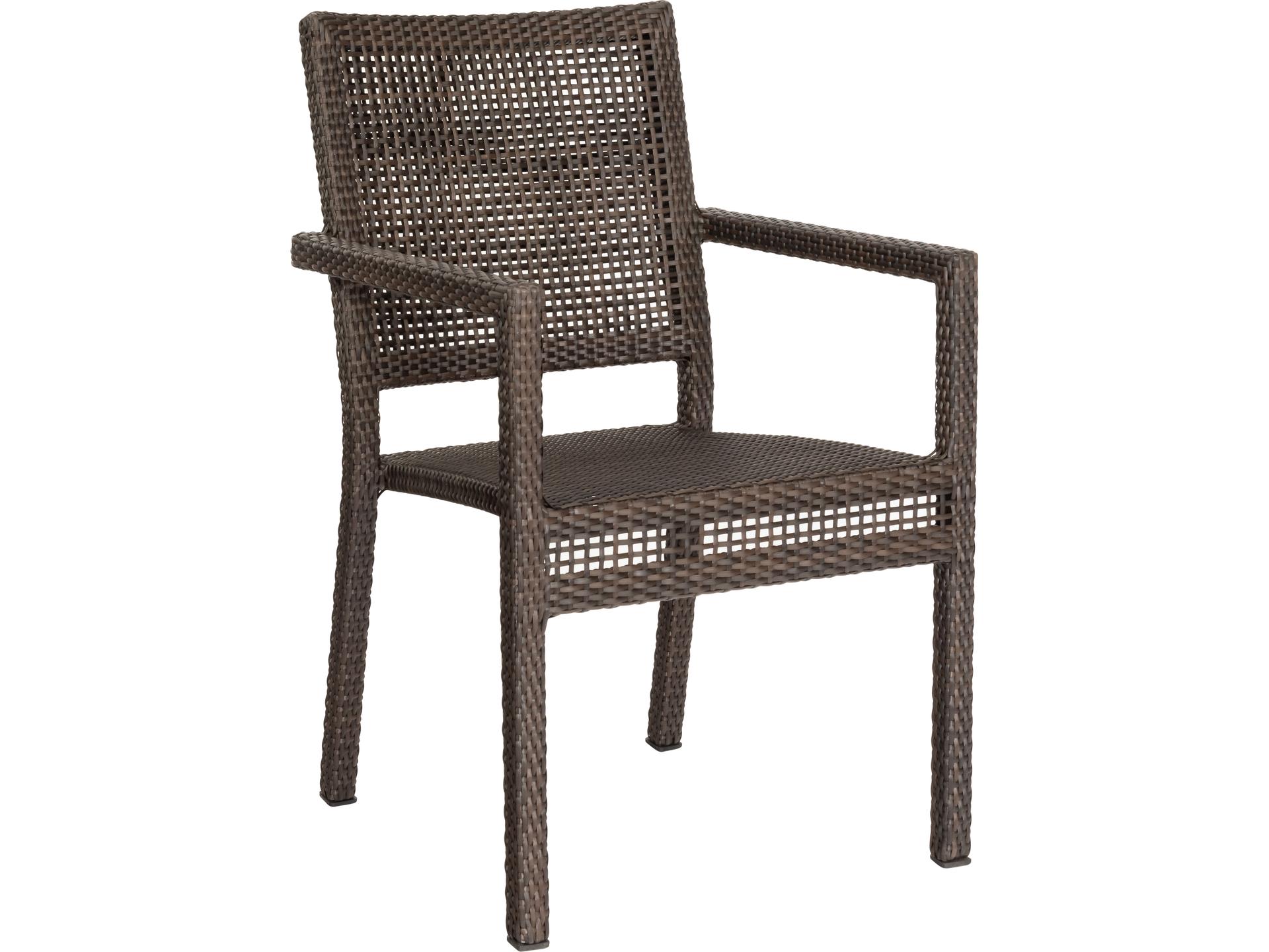Woodard Whitecraft All Weather Wicker Miami Stackable Outdoor Patio Dining Arm Chair