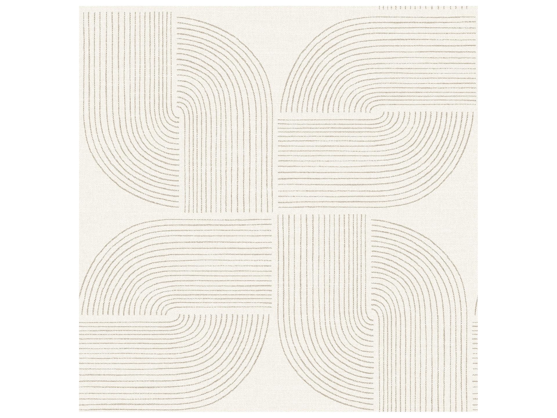 Savoye Brown Spiral Arches Wallpaper Retro Geometric Design