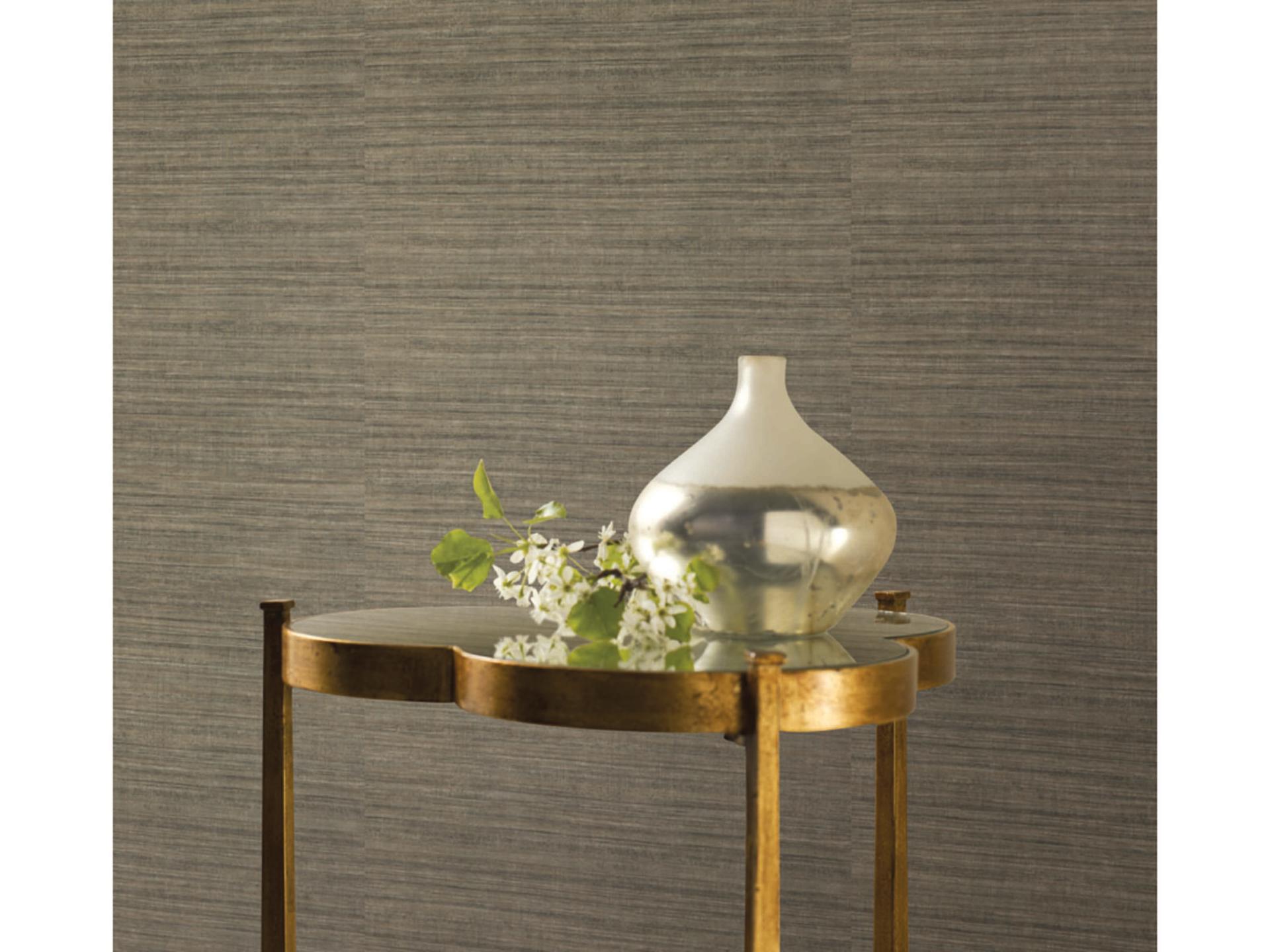 24 Karat Silk Elegance Vinyl Unpasted Wallpaper Brown and Black