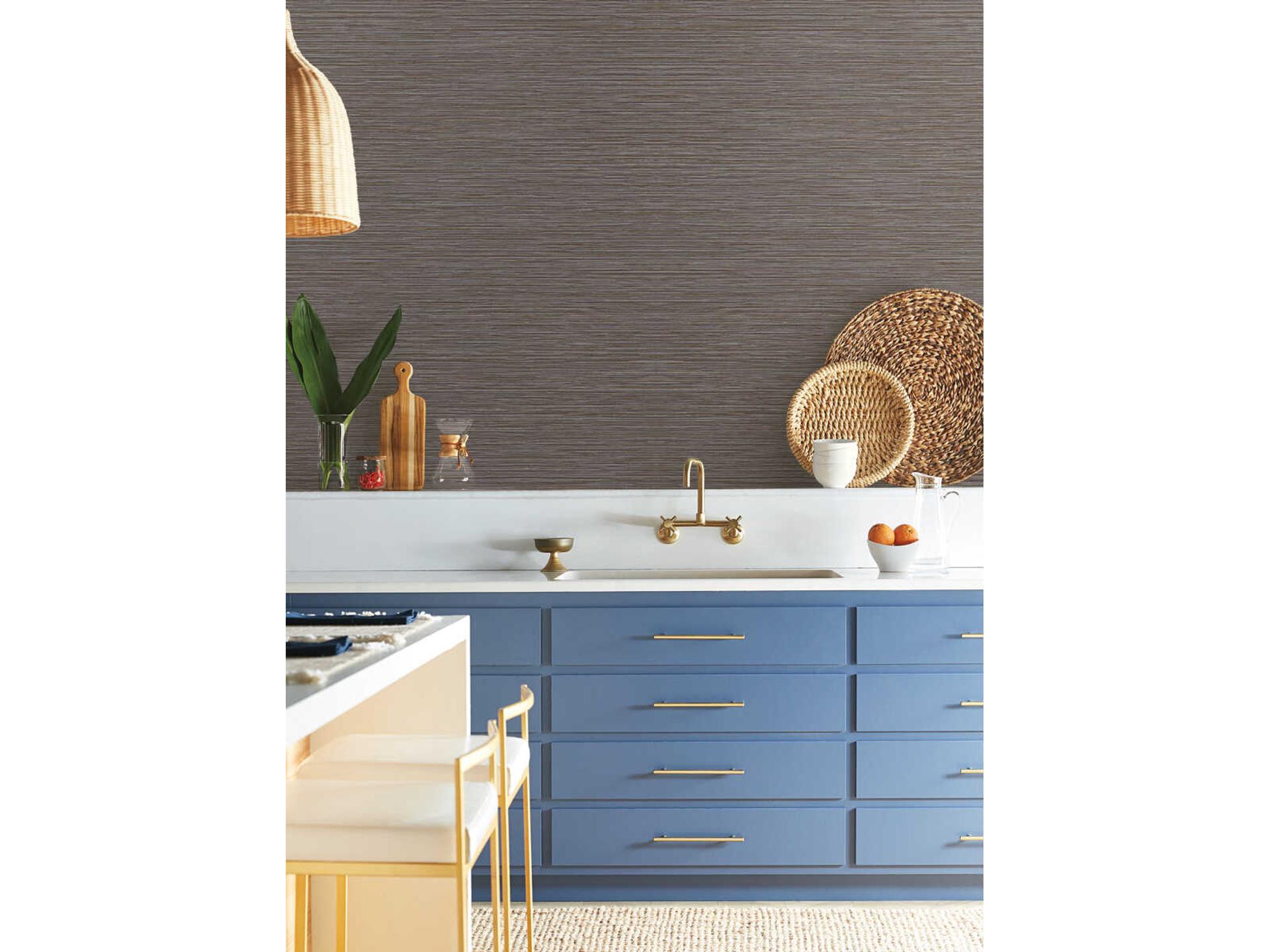 Natural Digest Grass Roots Brown Faux Grasscloth Vinyl Wallpaper