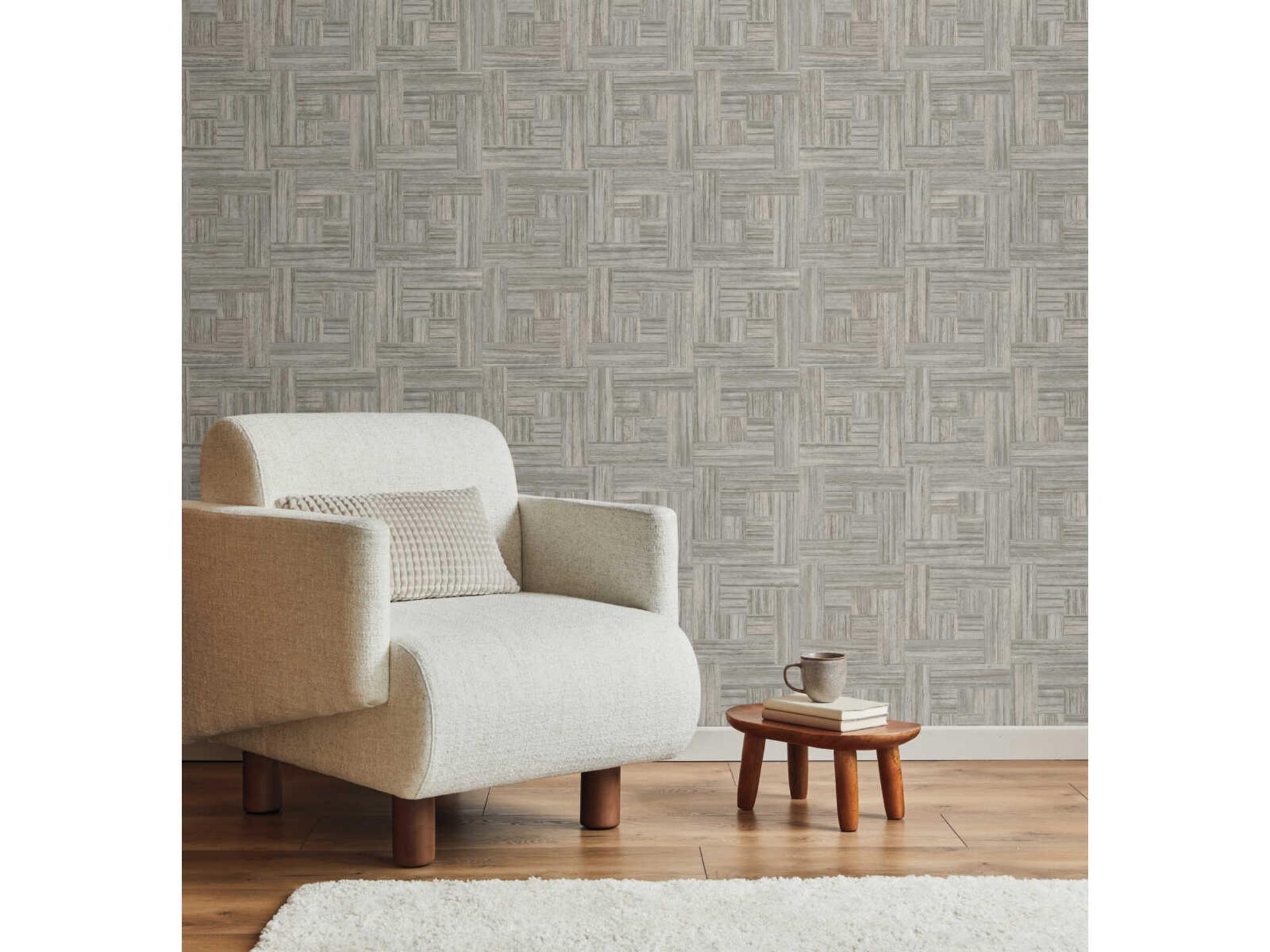 Natural Digest Tesselle Brown Geometric Wallpaper