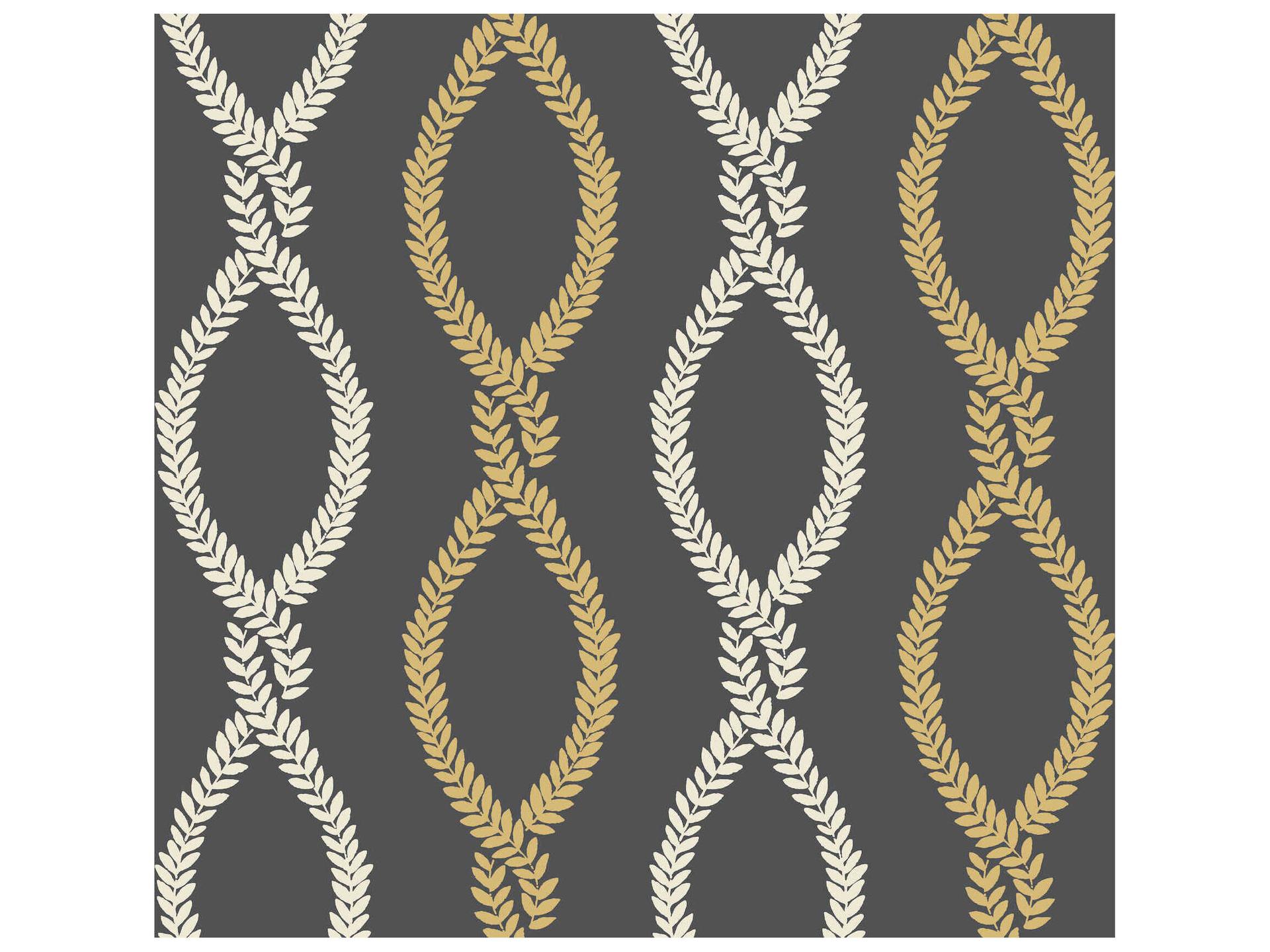 Laureate Black Vine Trellis Unpasted Wallpaper